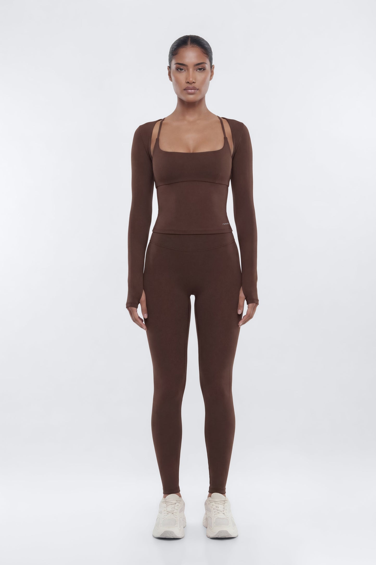 CloudForm™ Long Sleeve Shrug - Brown NEWFASHIONEDGE