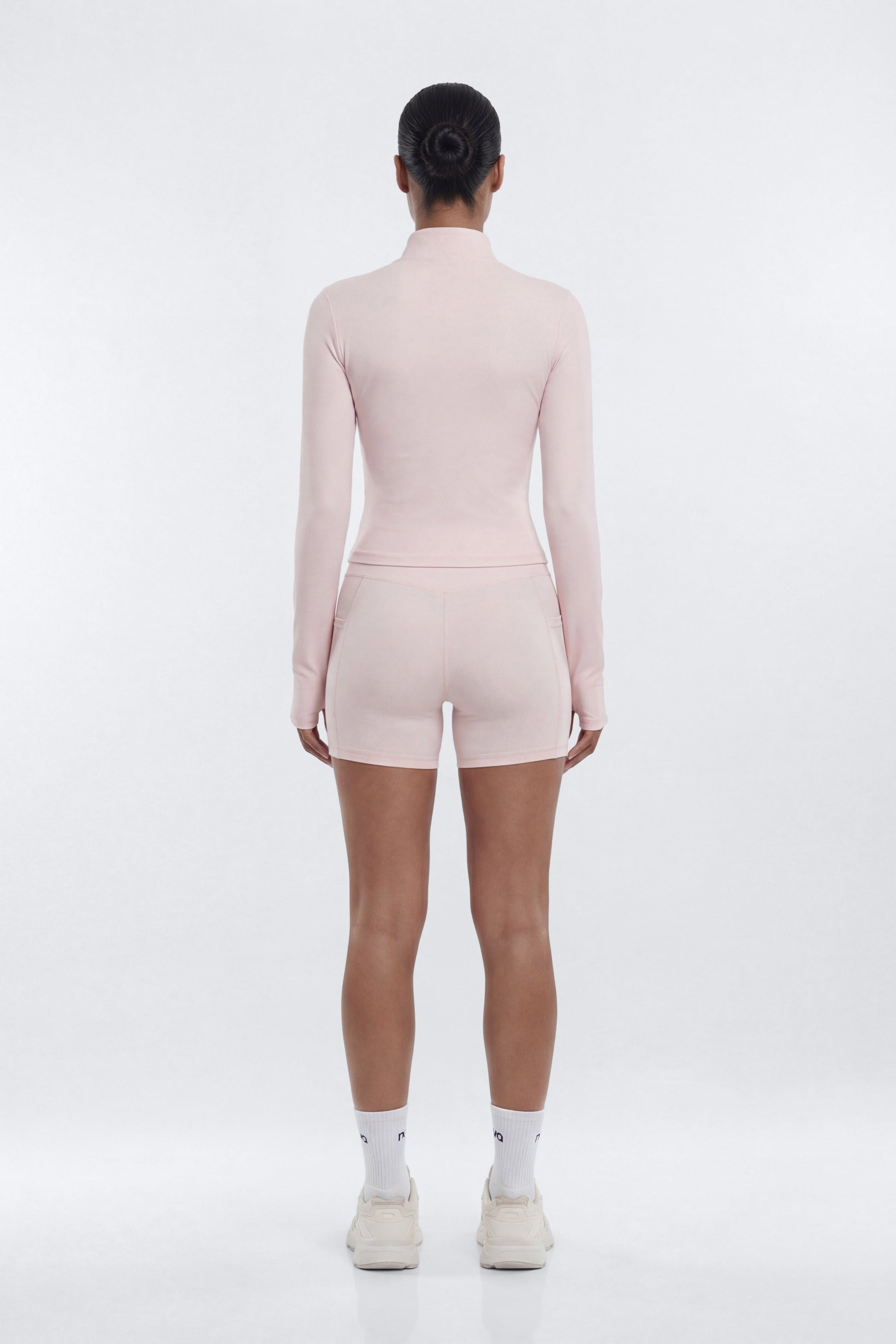 CloudForm™ High Waist 5″ Side Pocket Biker Short - Pink NEWFASHIONEDGE