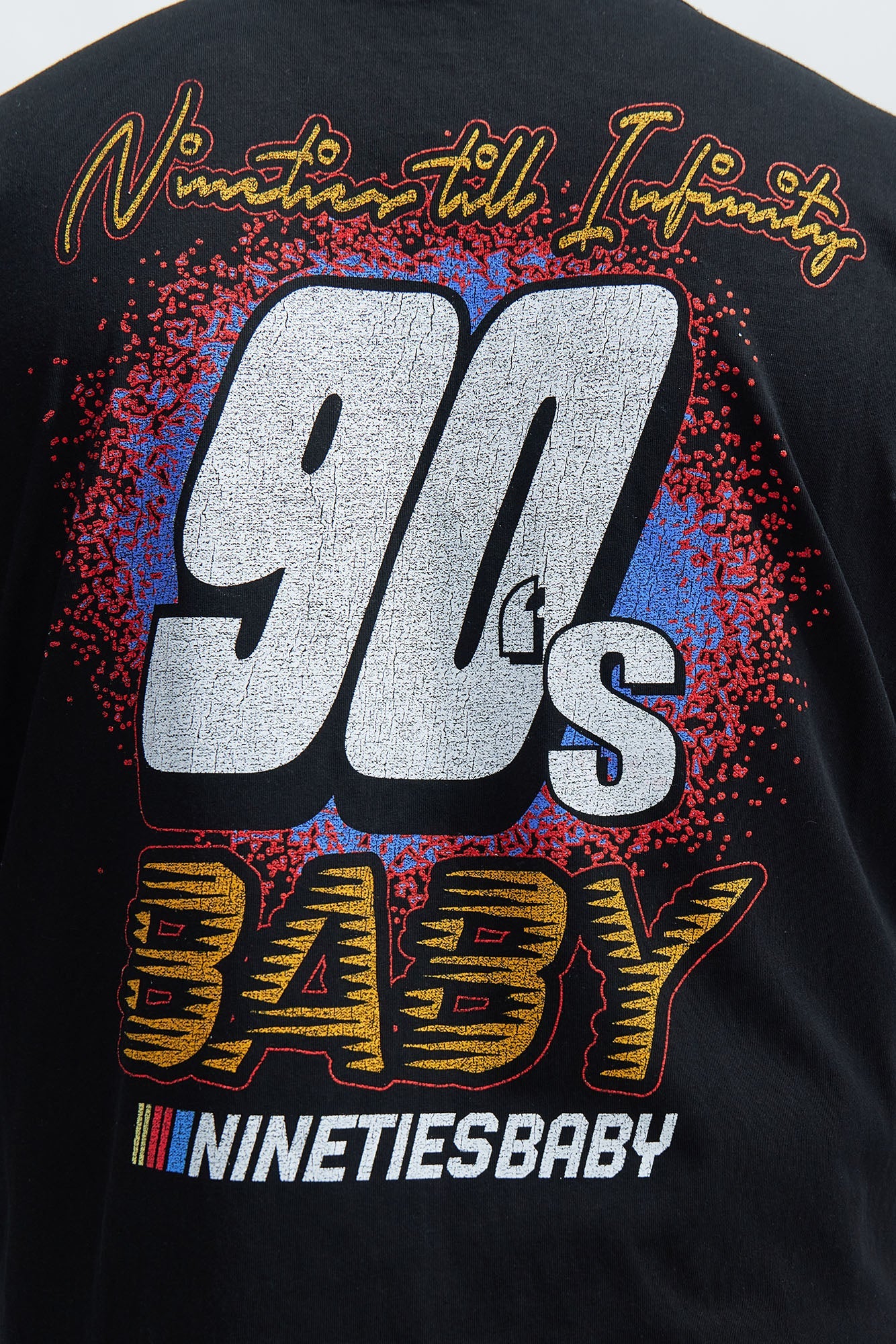 90's Till Infinity Oversized Short Sleeve Tee - Black