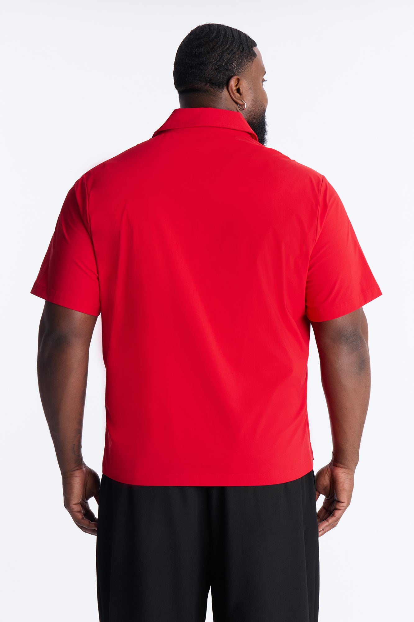 Montez Cuban Collar Button Up Shirt - Brick Red