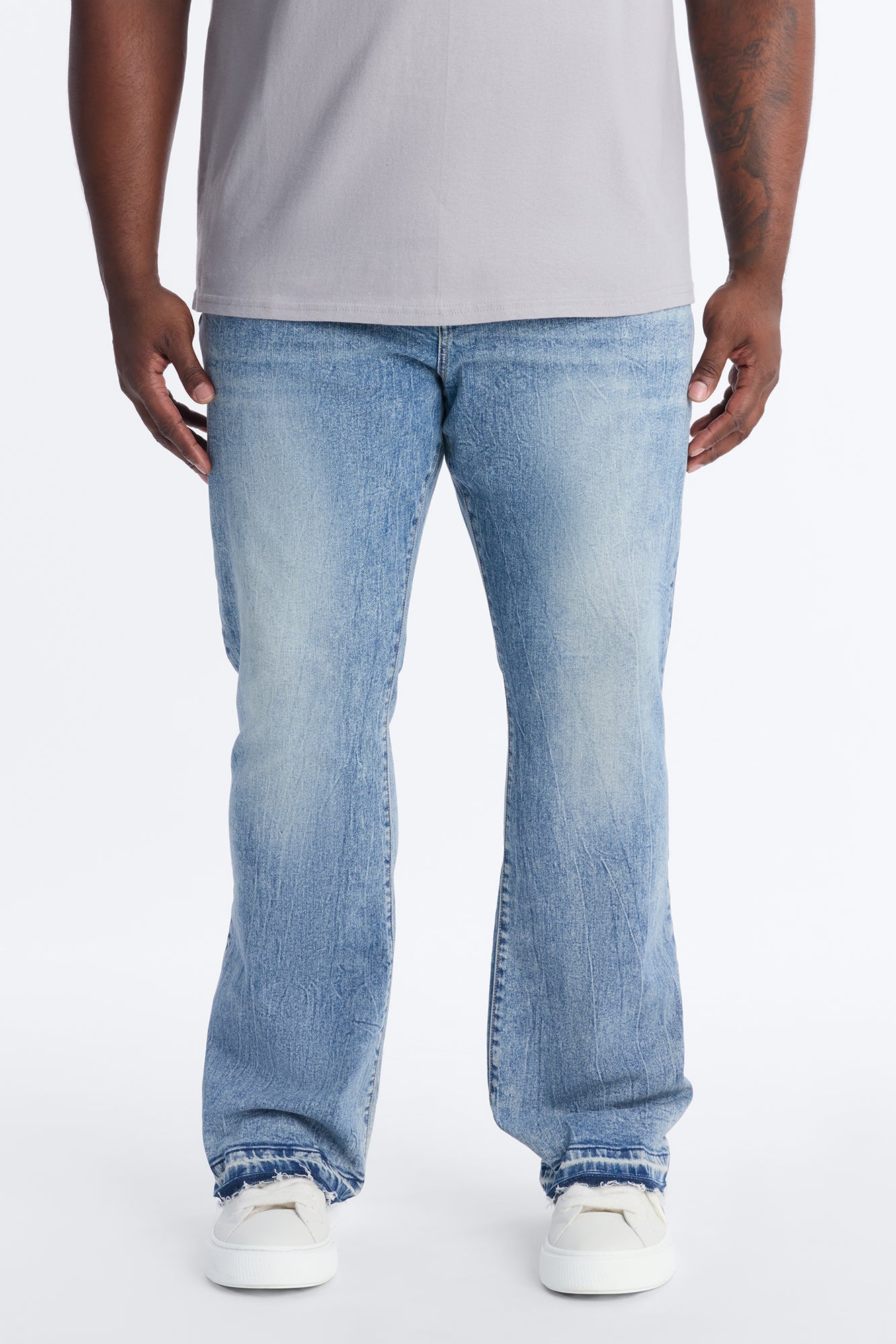 Stacked Skinny Flare Vault Jean - Light Blue Wash