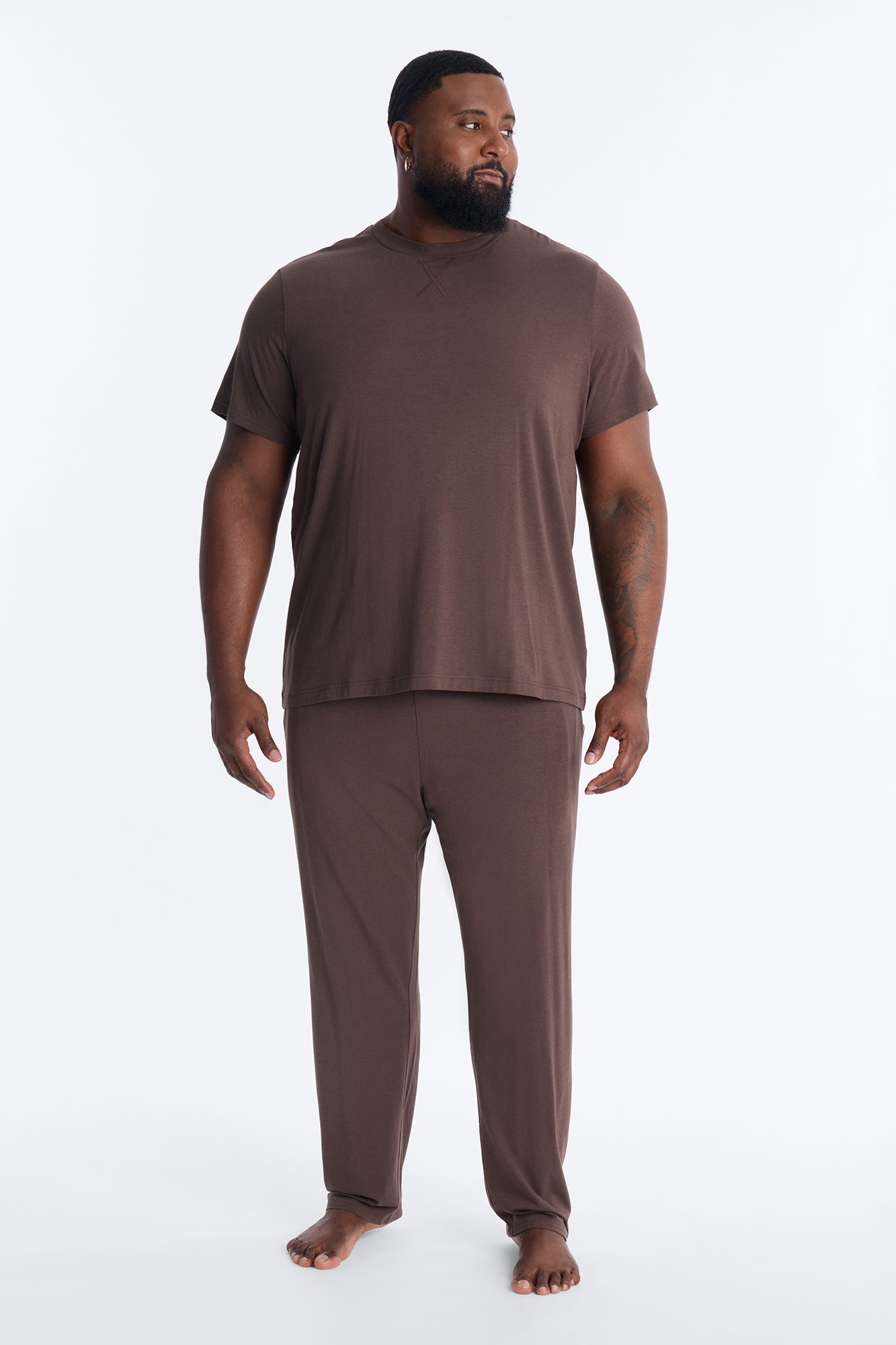 Essential Modal Lounge Short Sleeve Tee - Chocolate