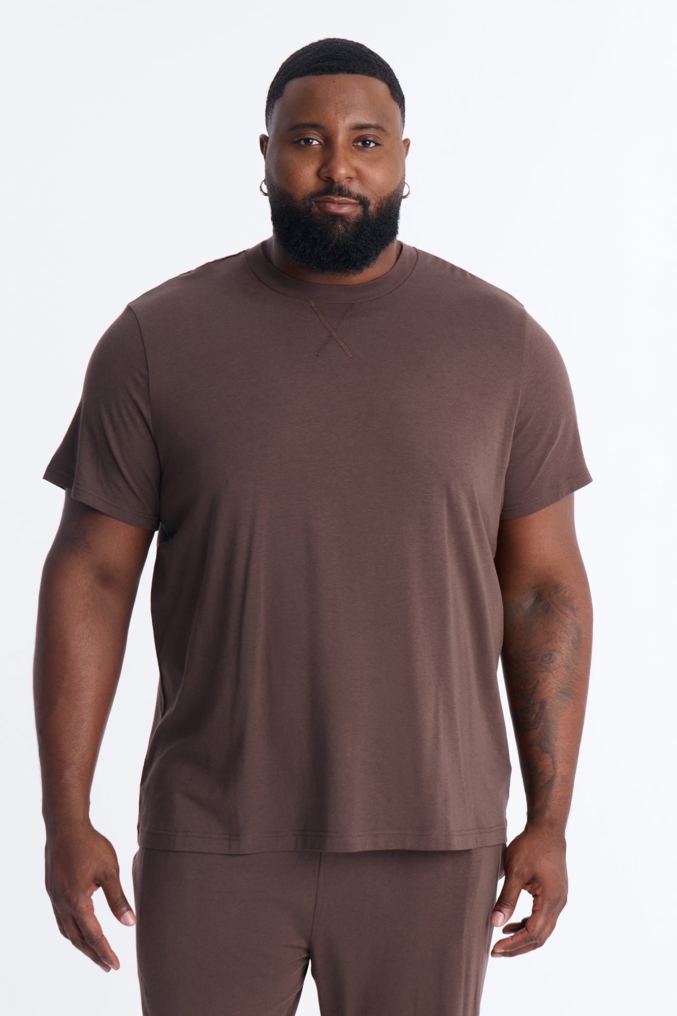 Essential Modal Lounge Short Sleeve Tee - Chocolate