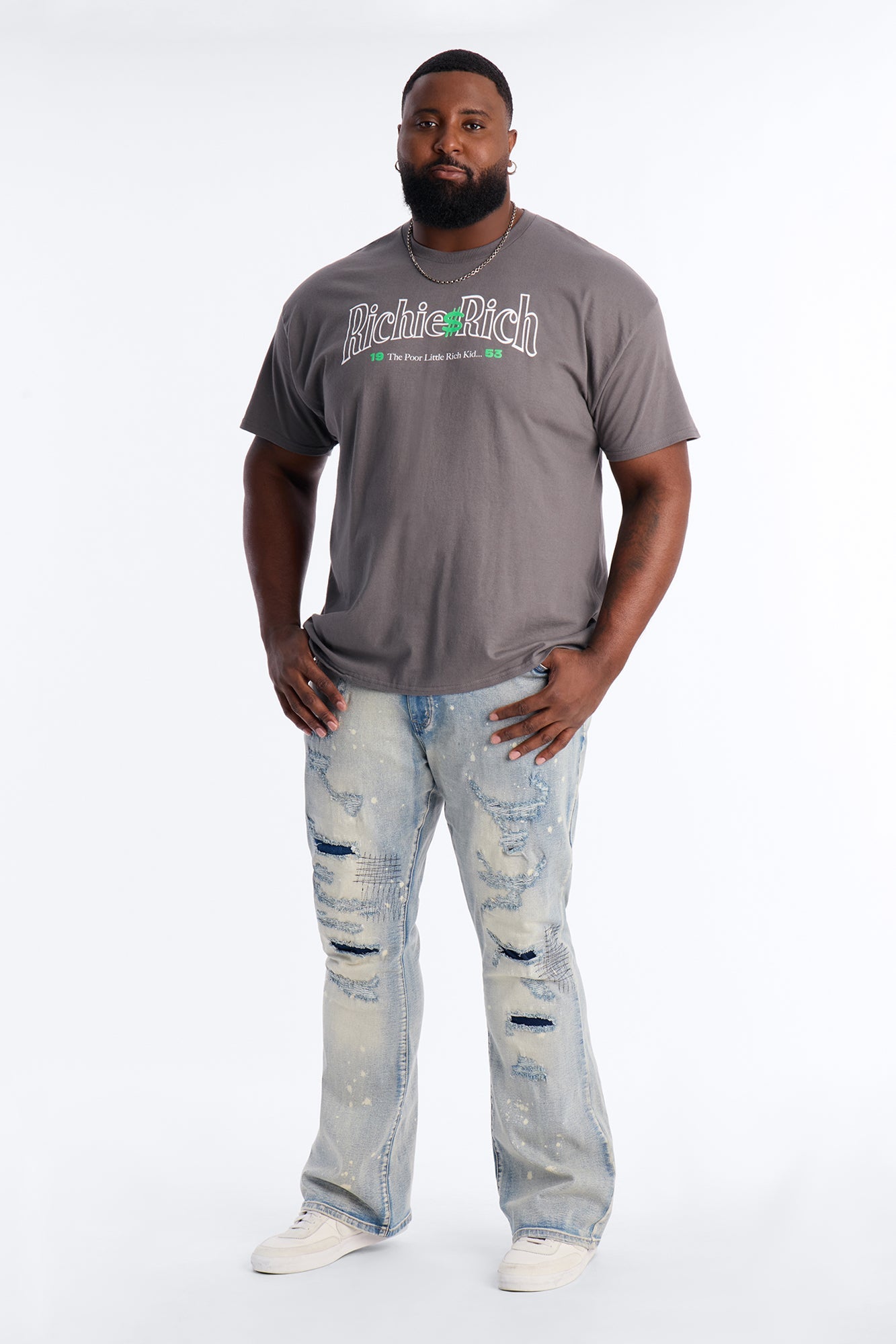 Stacked Skinny Flare Distressed Me Out Jean - Light Wash
