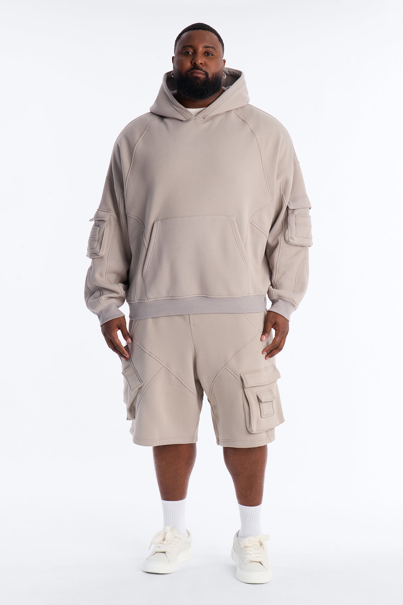 Oversized Chaos Cargo Hoodie - Grey