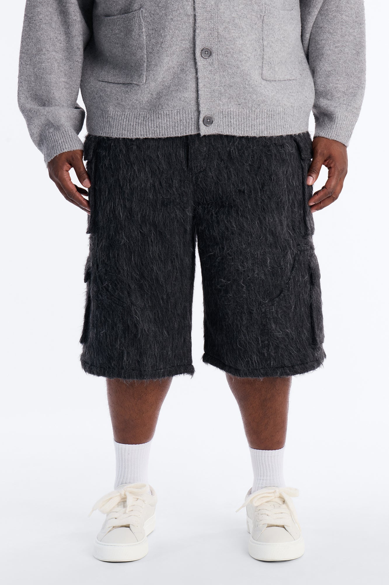 Baggy Warm Breeze Textured Short - Black