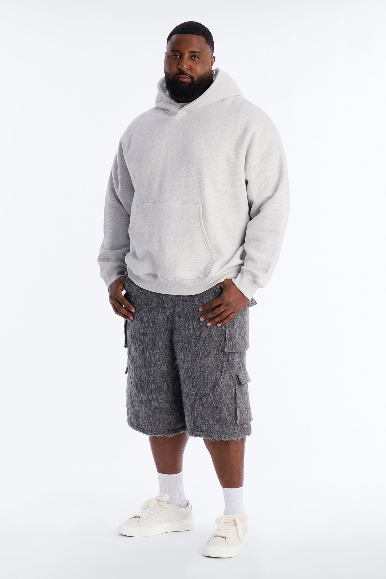 Baggy Warm Breeze Textured Short - Grey
