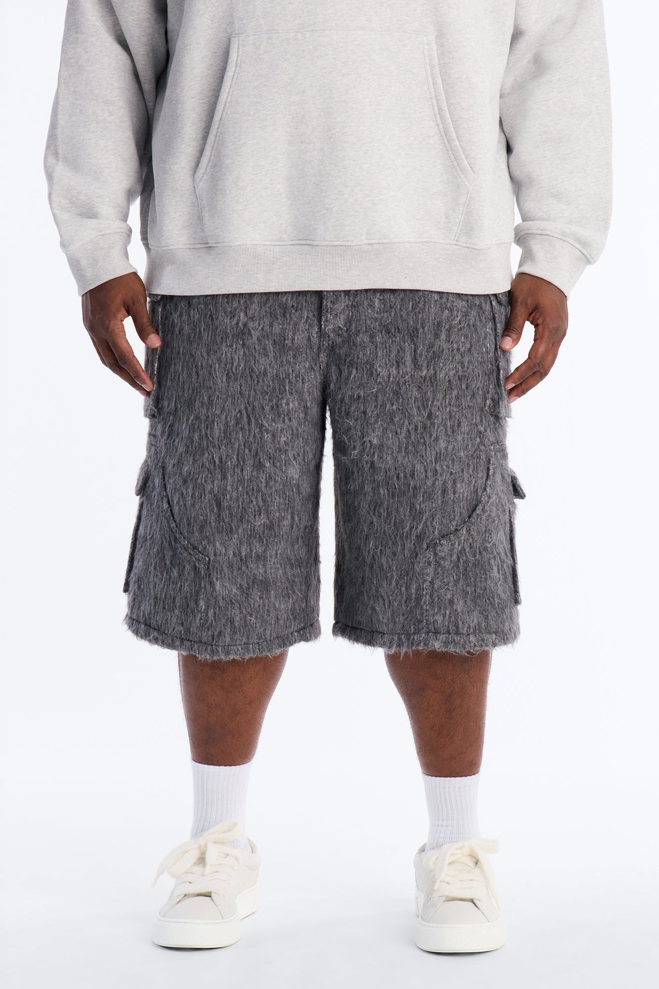 Baggy Warm Breeze Textured Short - Grey