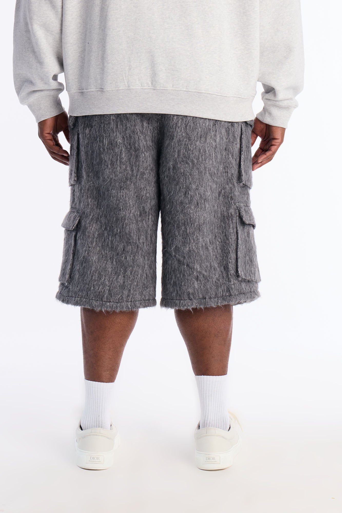 Baggy Warm Breeze Textured Short - Grey