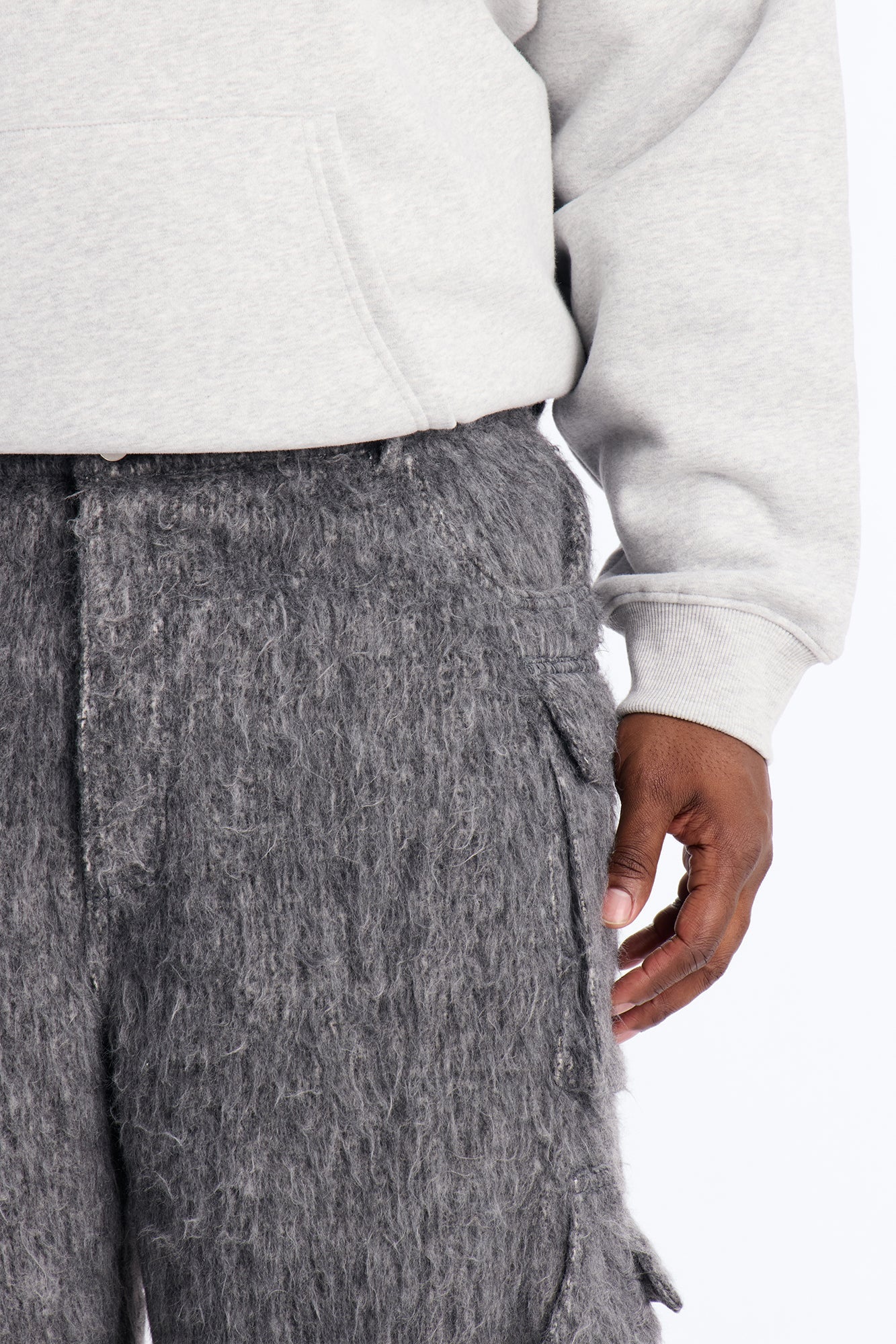Baggy Warm Breeze Textured Short - Grey