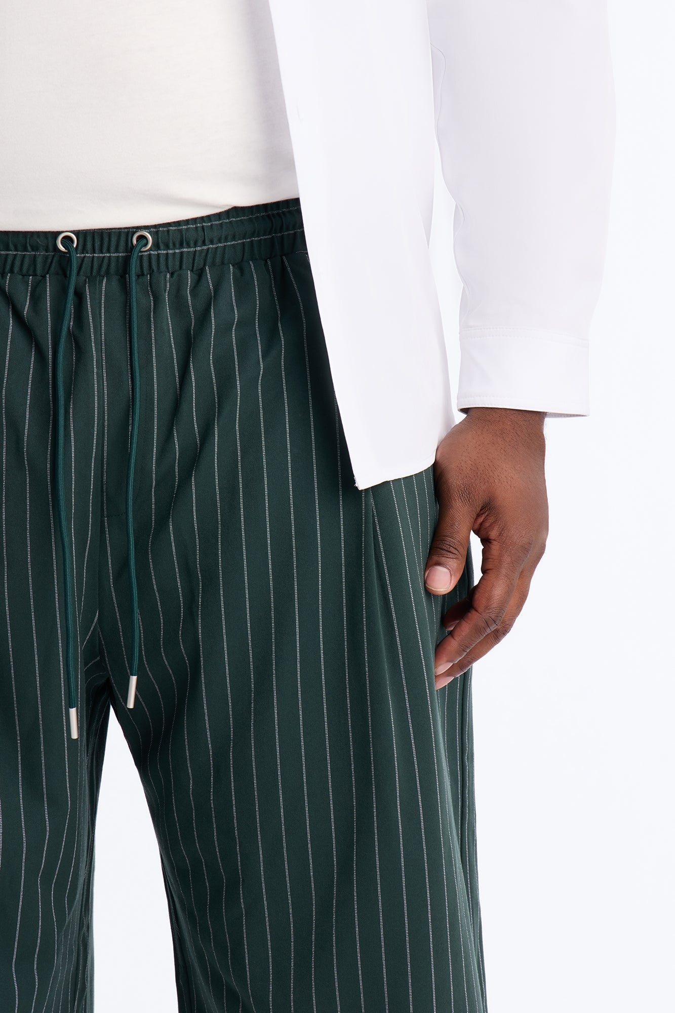 Baggy Straight Striped Soho Refined Short - Hunter Green