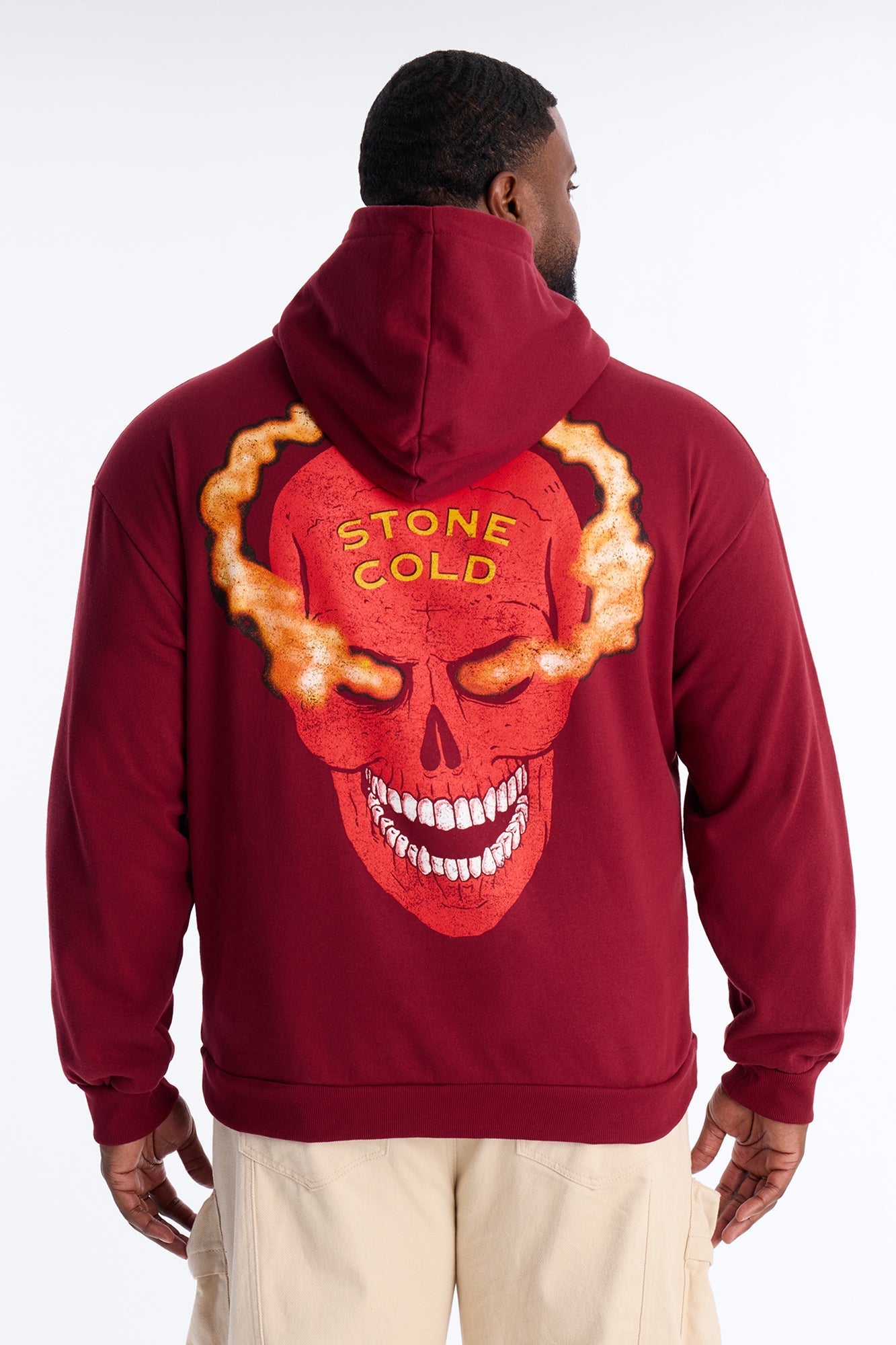 WWE Cold Stone Steve Austin Texas Rattle Snake Hoodie - Burgundy