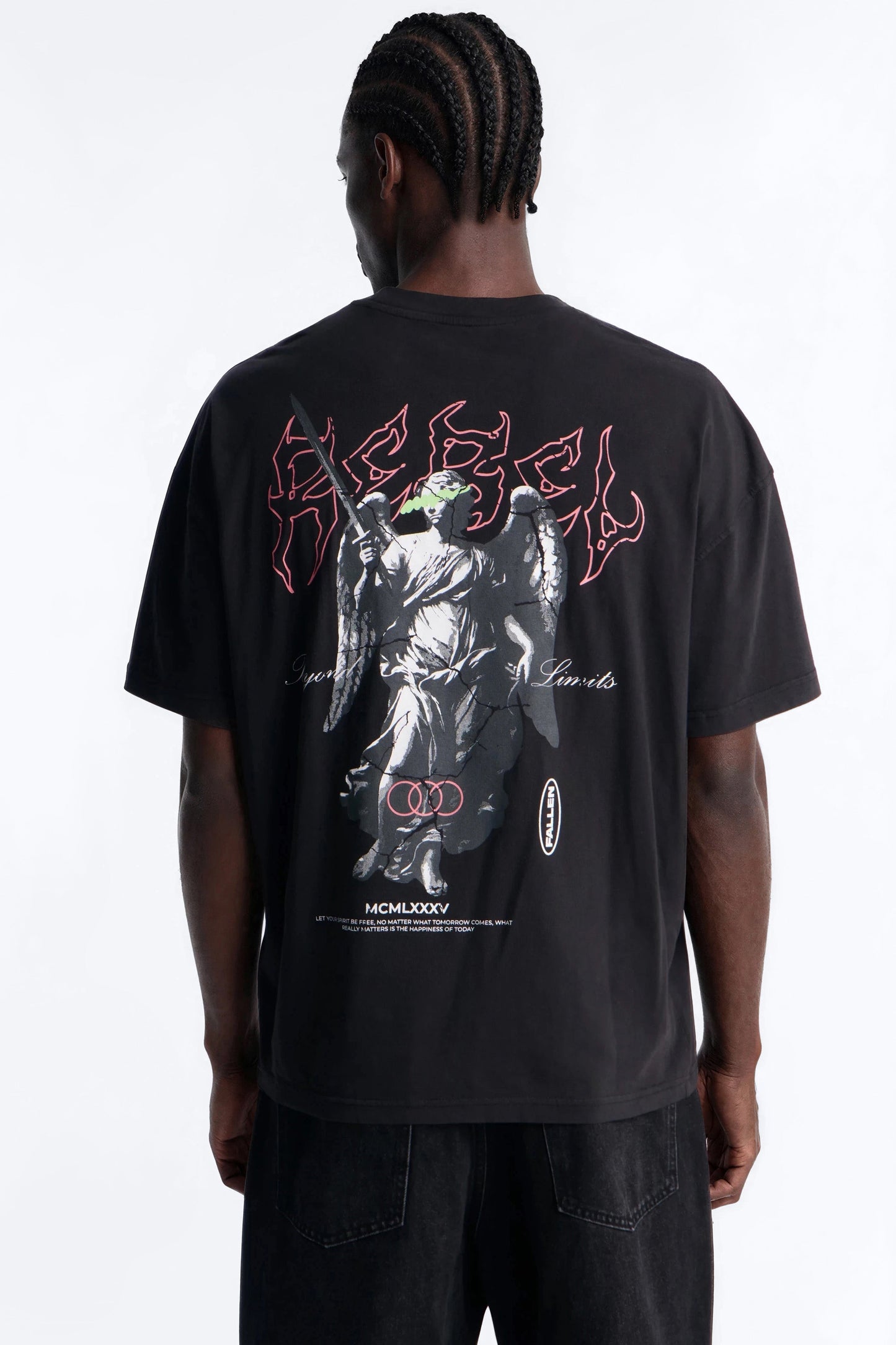 Fallen But Not Lost Oversized Short Sleeve Tee - Black Wash