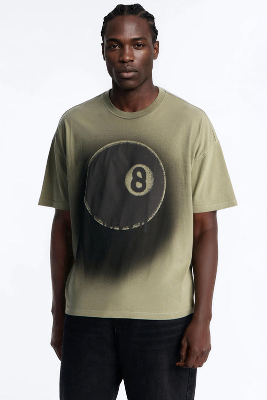 Fading Out 8 Ball Short Sleeve Tee - Olive