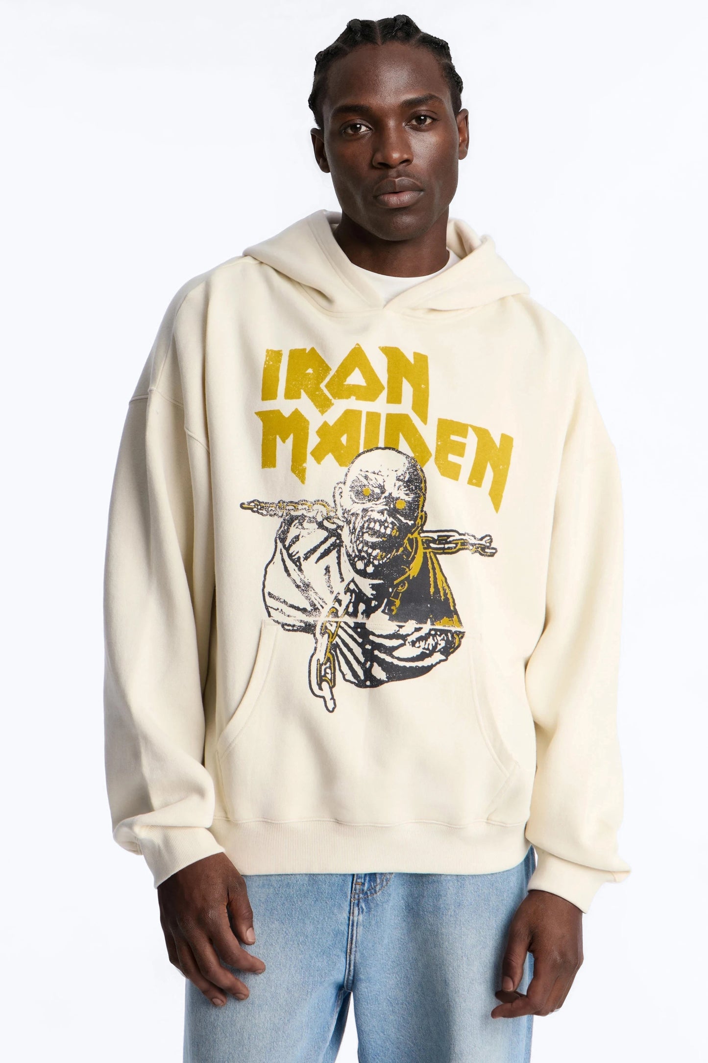 Iron Maiden World Peace Tour Vintage Hoodie - Cream