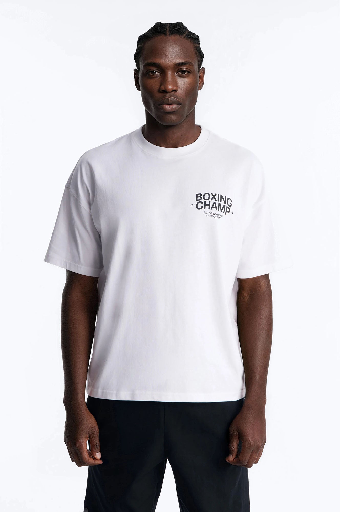 Boxing Champ Oversized Short Sleeve Tee - White