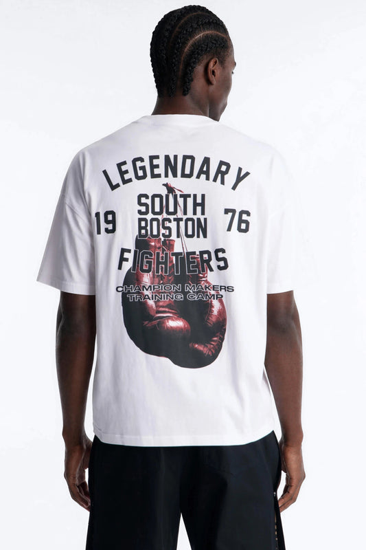Boxing Champ Oversized Short Sleeve Tee - White