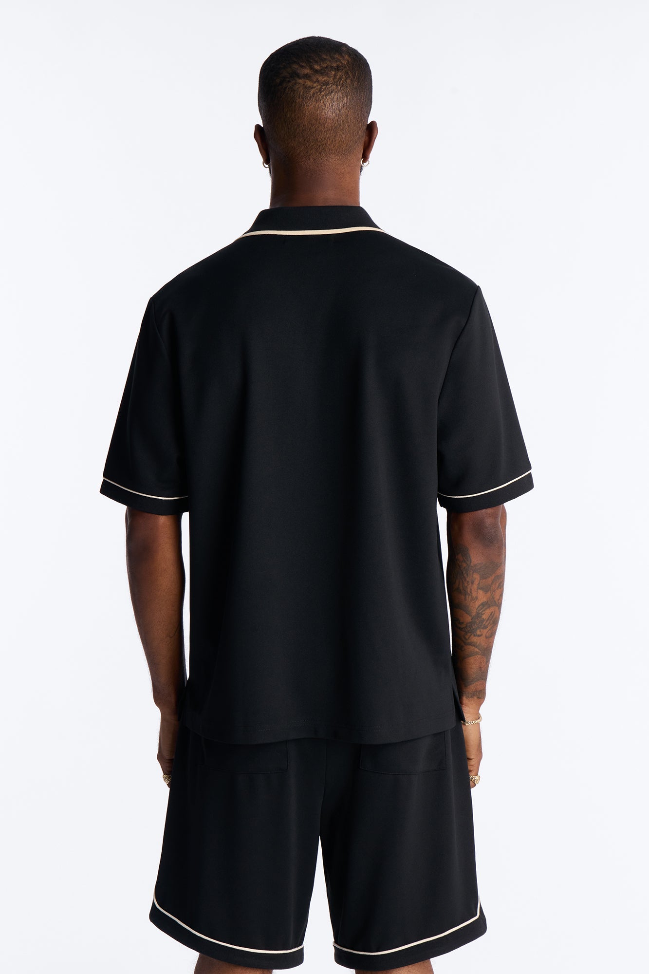 Noir Cuban Collar Shirt - Black