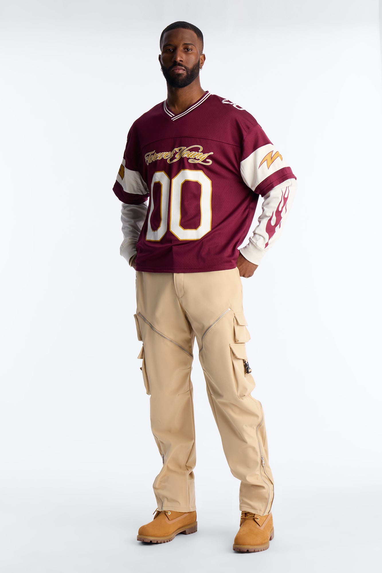 Forever Young Studio Jersey 2fer - Burgundy