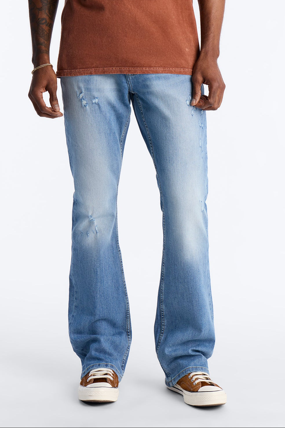 Stacked Skinny Flare Take My Time Jean - Medium Blue Wash