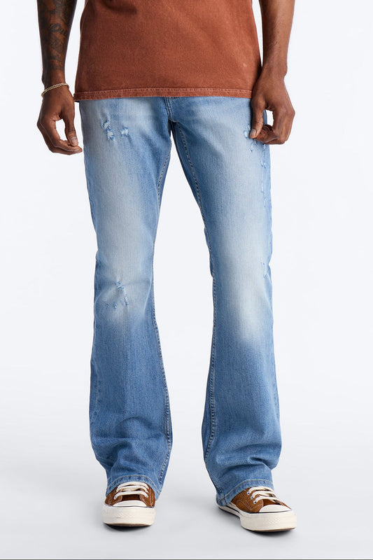 Stacked Skinny Flare Take My Time Jean - Medium Blue Wash