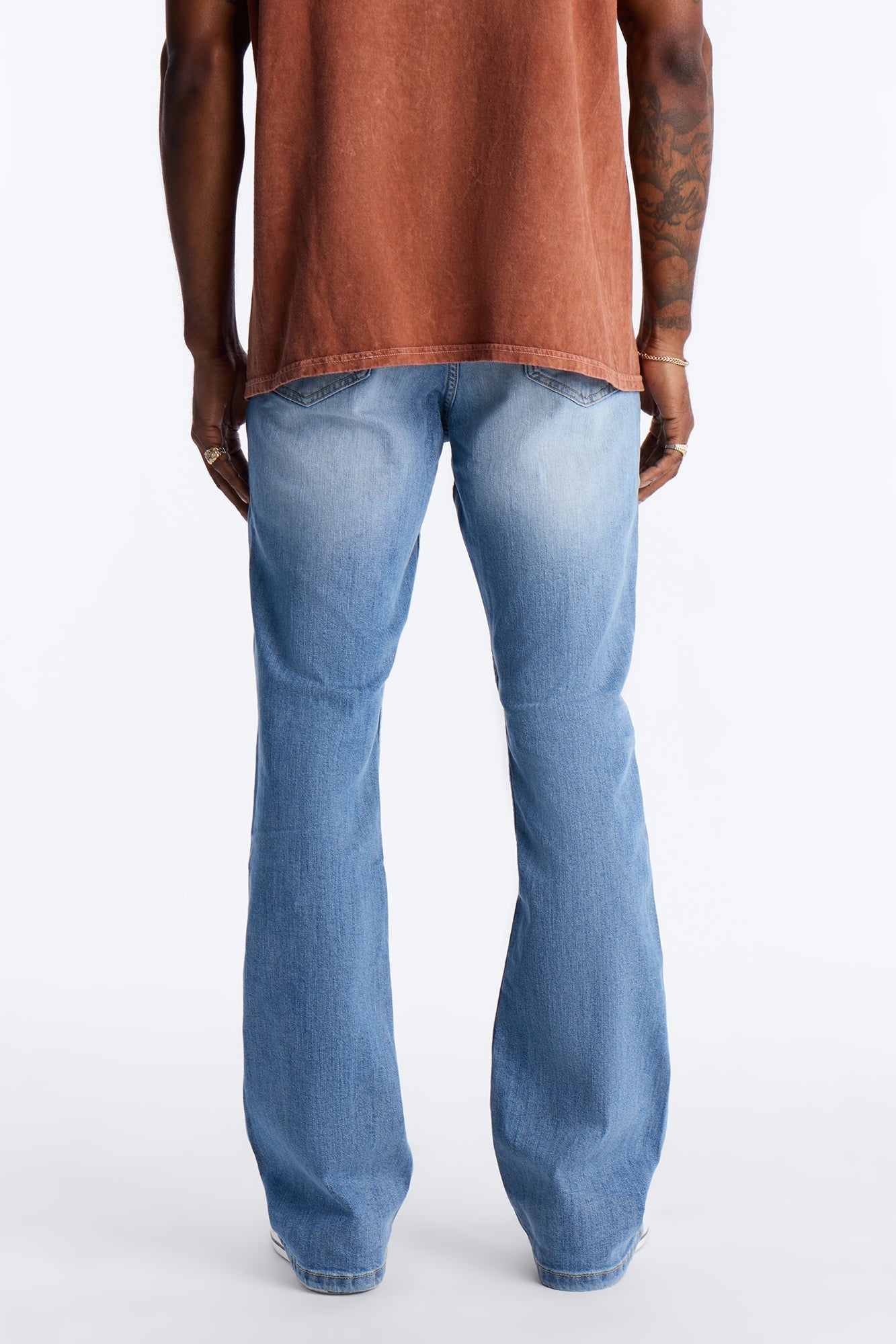 Stacked Skinny Flare Take My Time Jean - Medium Blue Wash