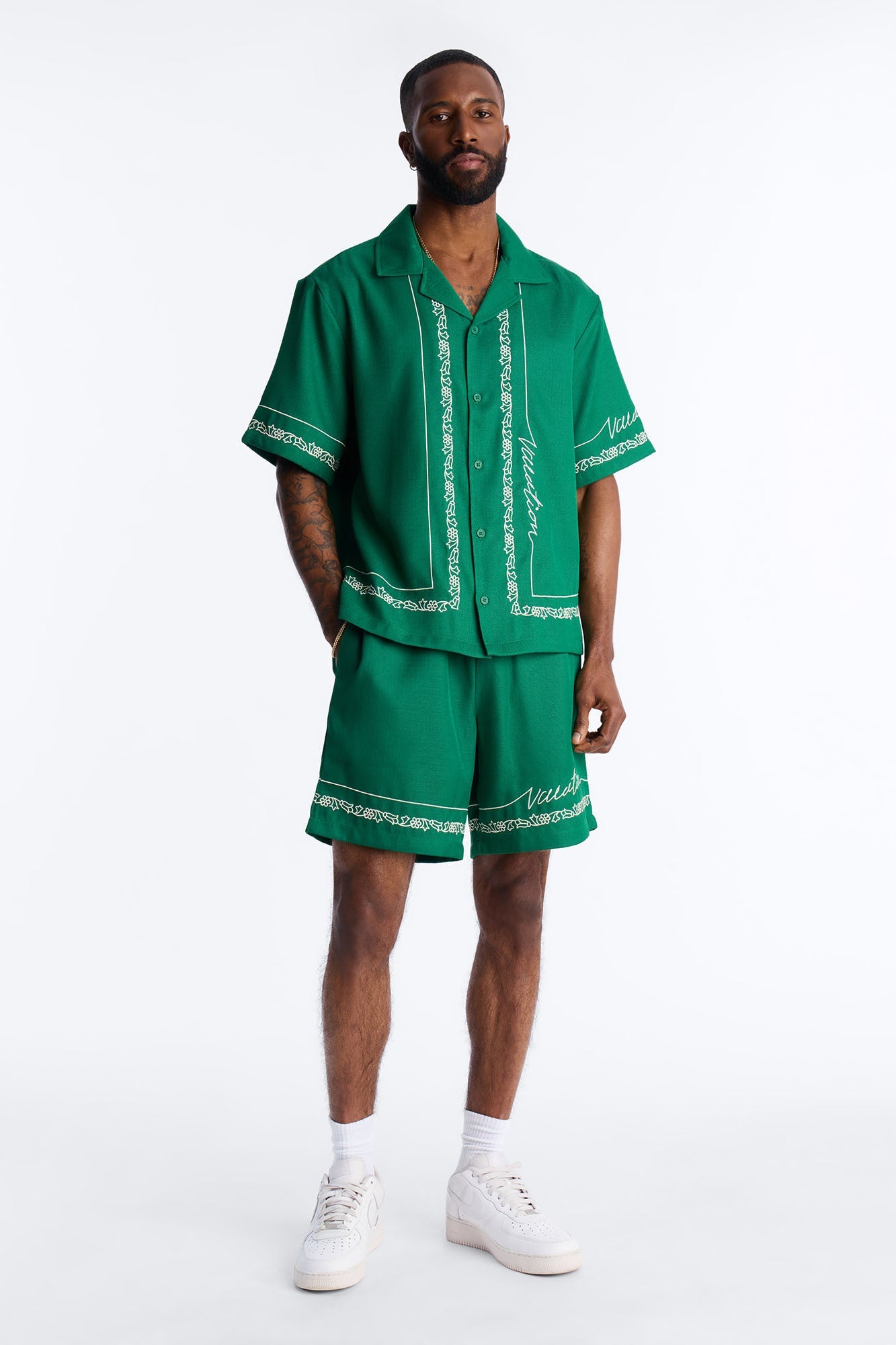 Relaxed Kingston Embroidered Short - Green