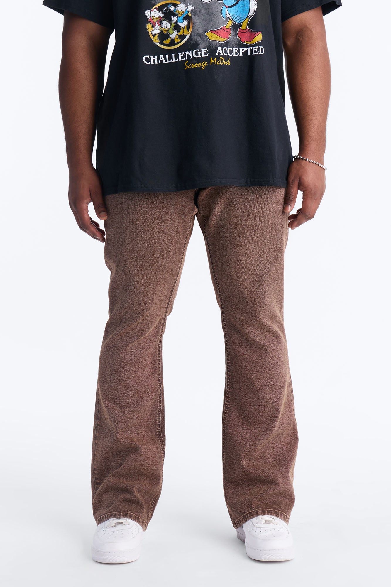 Stacked Skinny Flare Bare With Me Jean - Brown