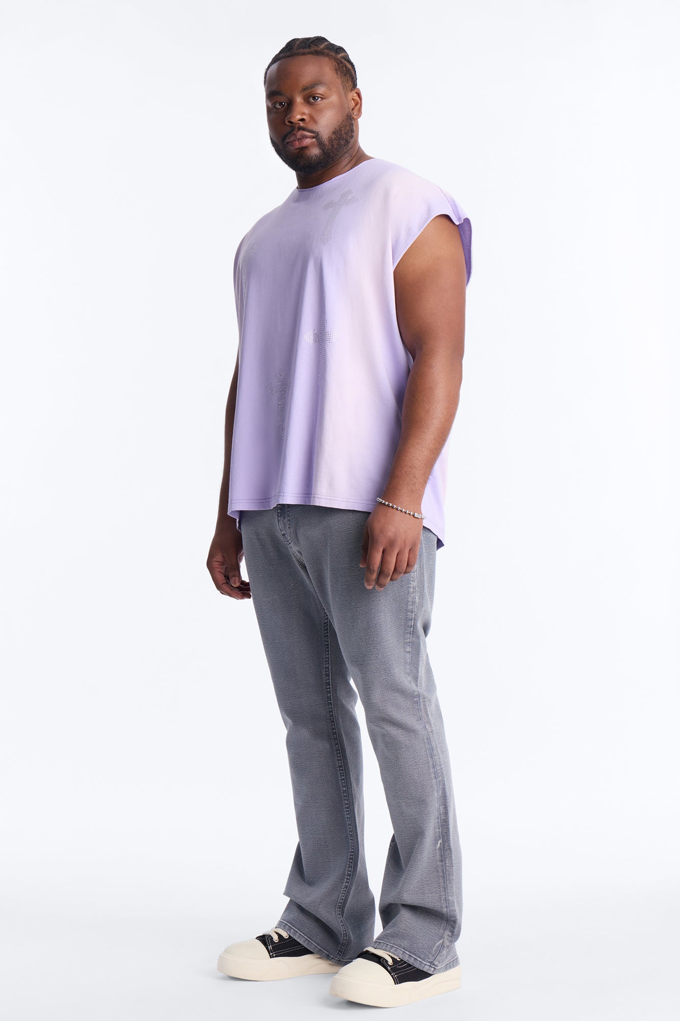 Stacked Skinny Flare Bare With Me Jean - Grey