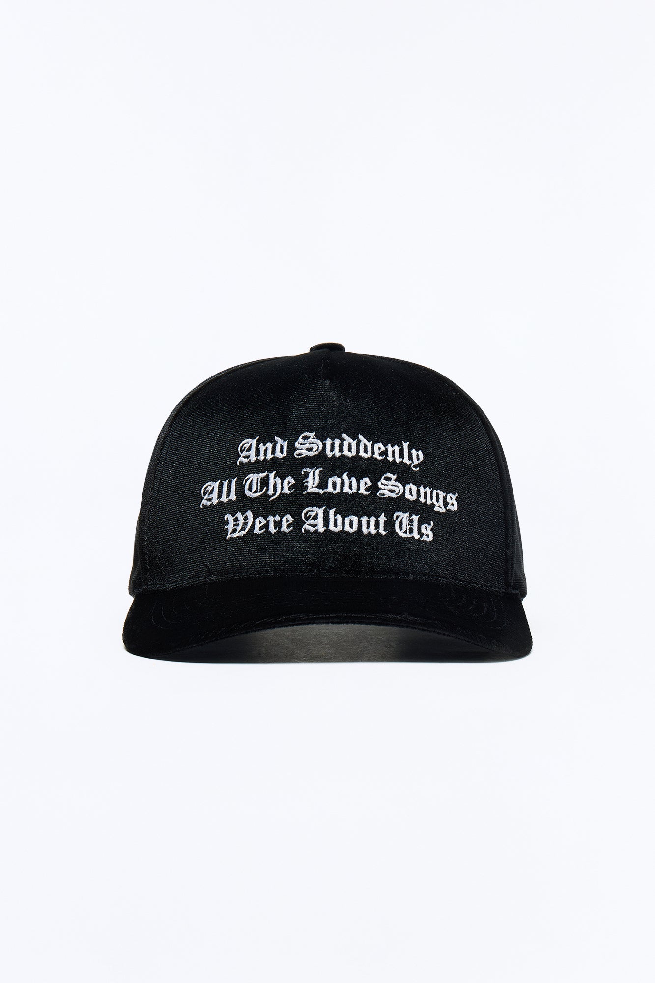 Love Song Structured Velvet Snapback Hat - Black