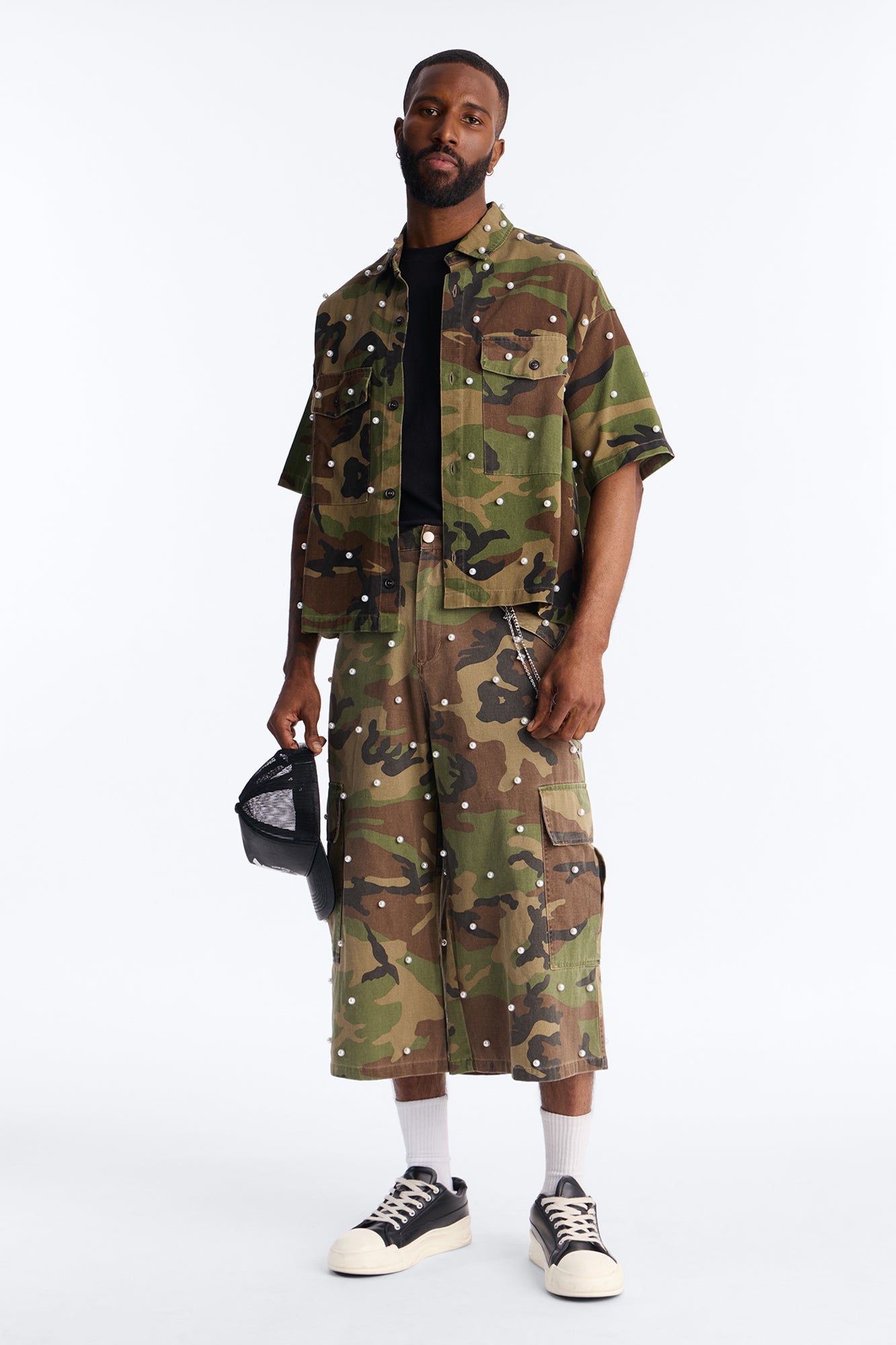 Baggy Pearl Still Wildin' Camo Short - Green