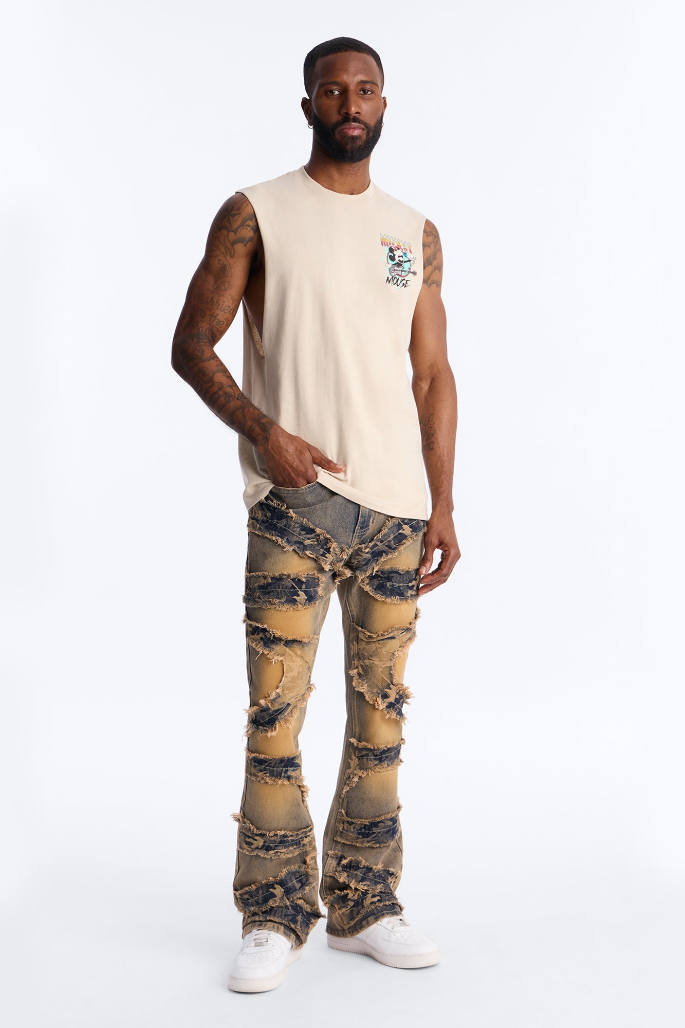 Mickey N Friends Garage Band Muscle Tank - Natural