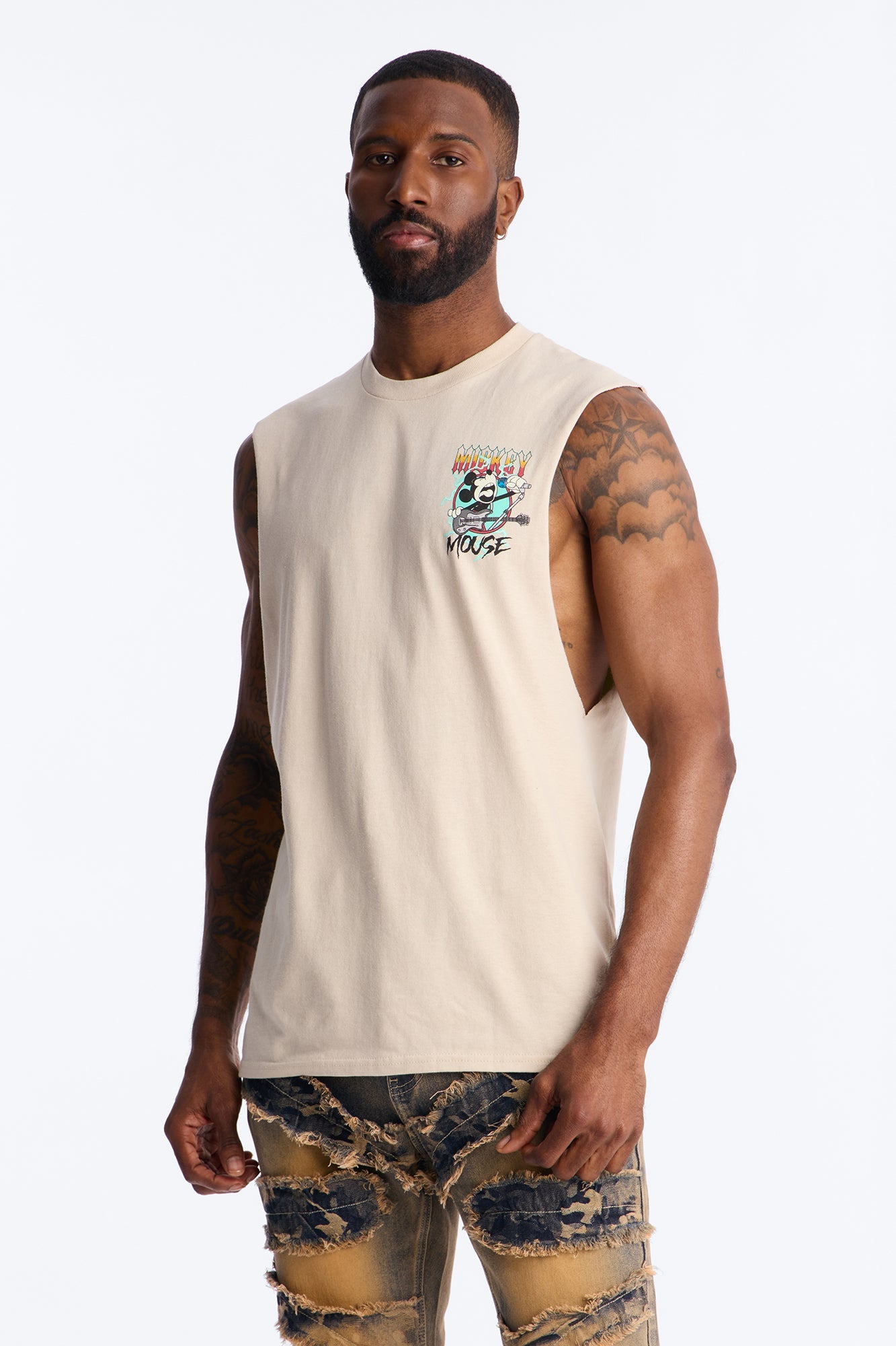 Mickey N Friends Garage Band Muscle Tank - Natural