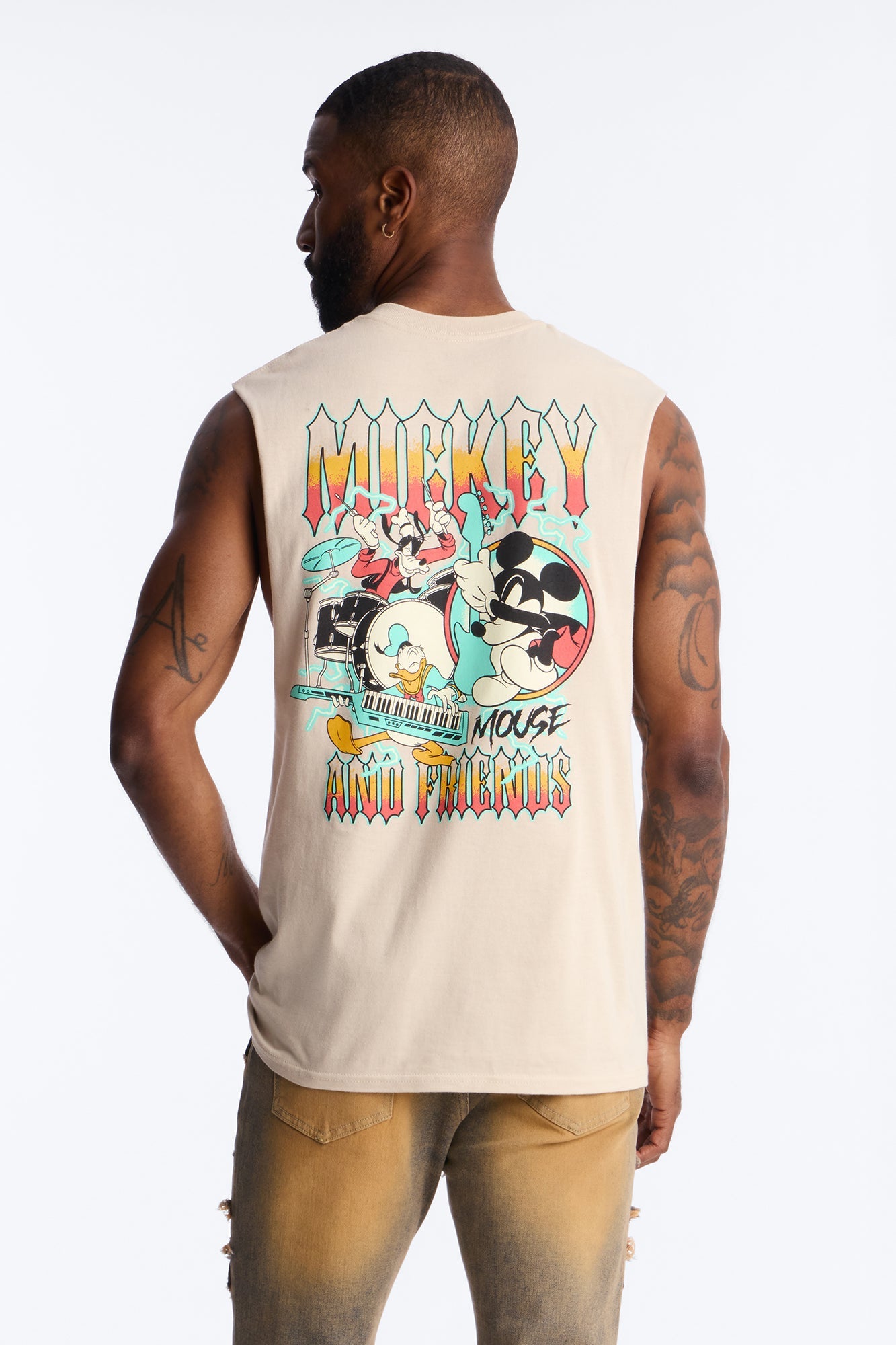 Mickey N Friends Garage Band Muscle Tank - Natural