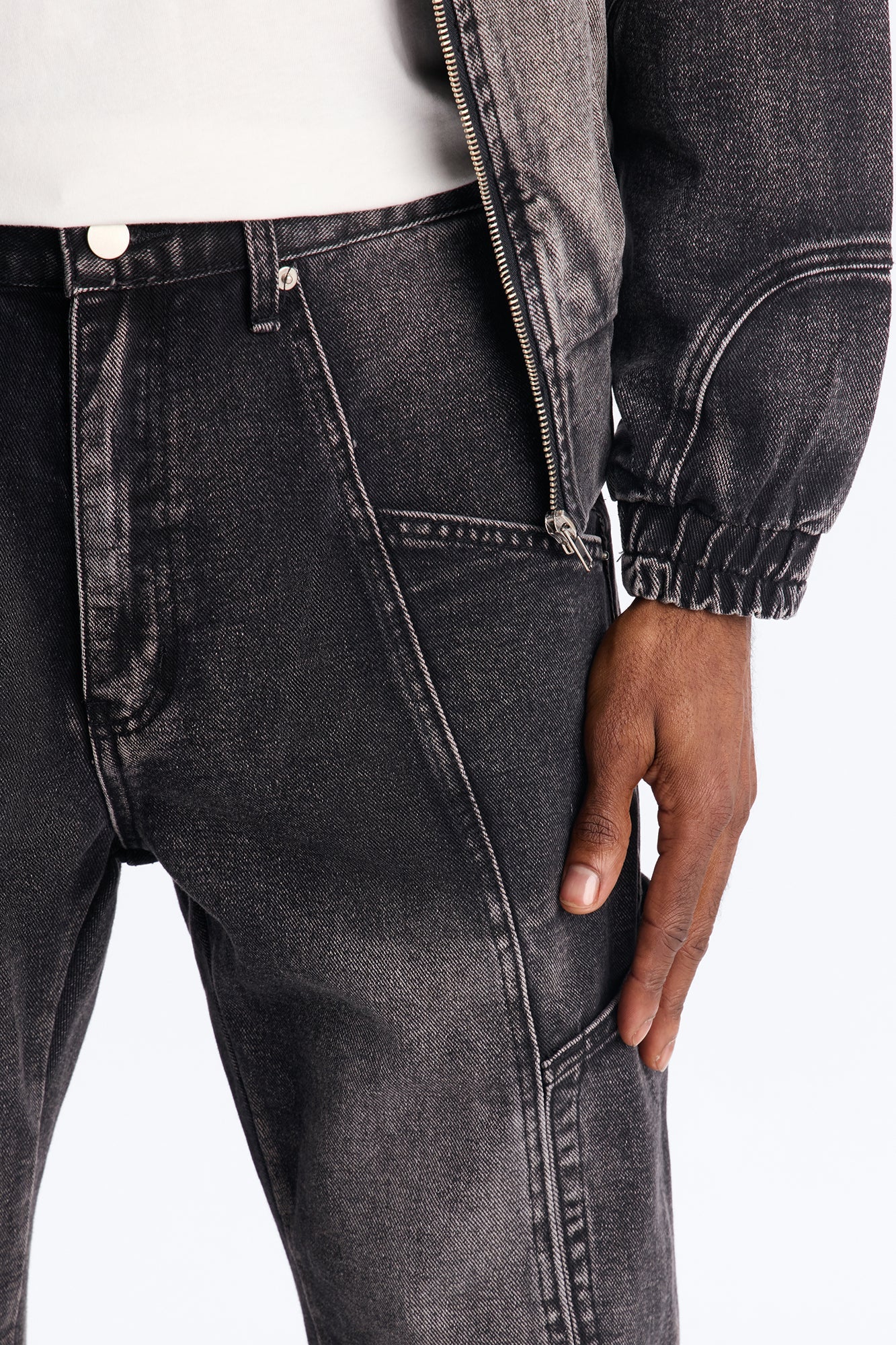 Stacked Slim Flare Panel Feeling It Jean - Black Wash