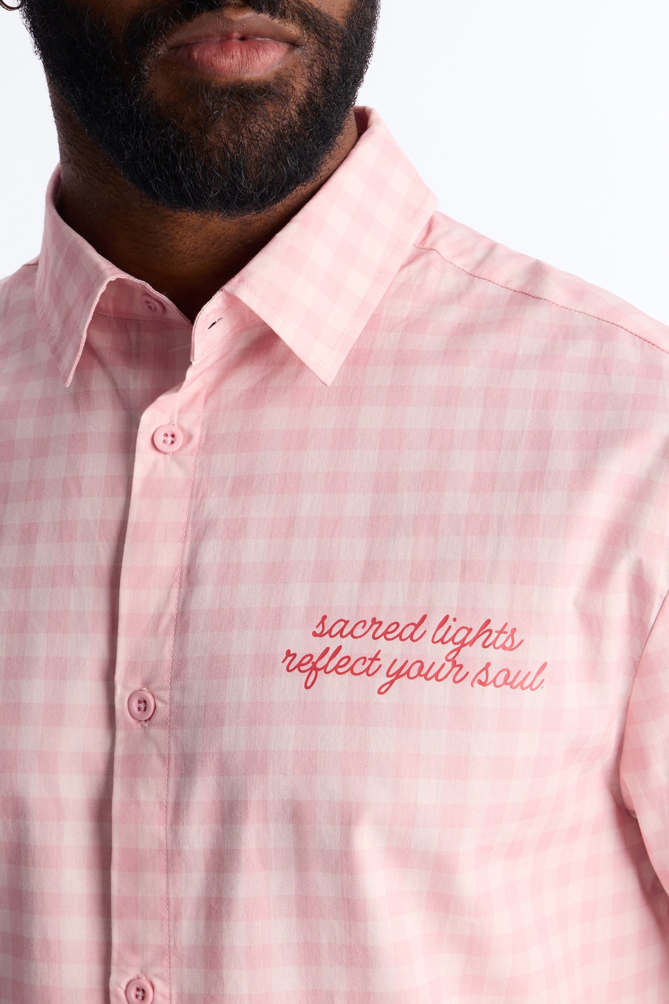 Sacred Star Reflection 07 Button Up Shirt - Pink