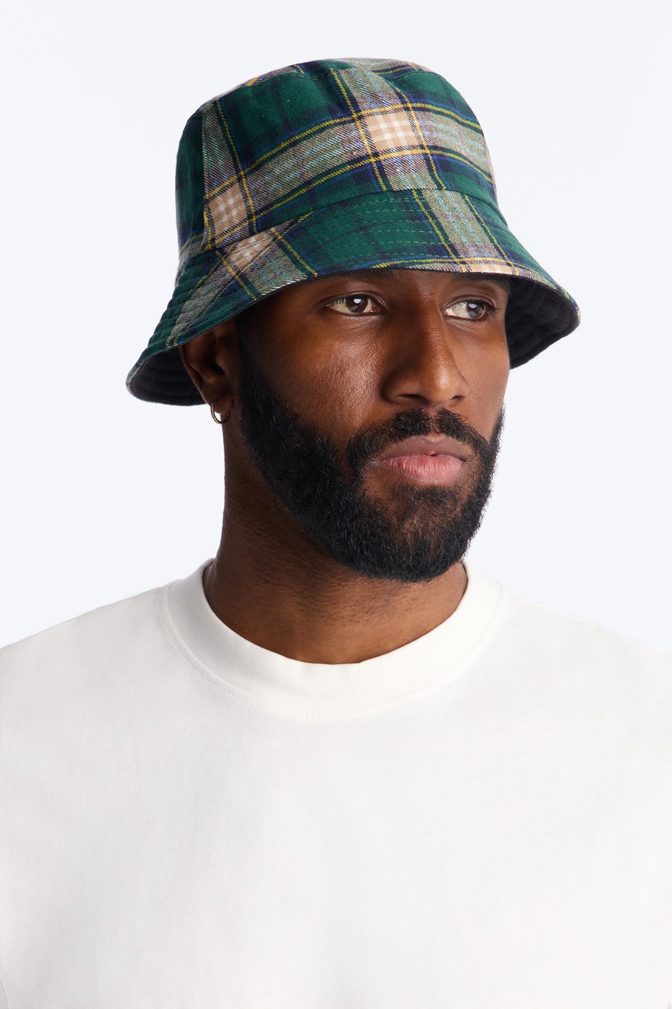 Classic Reversible Flannel Bucket Hat - Green/combo