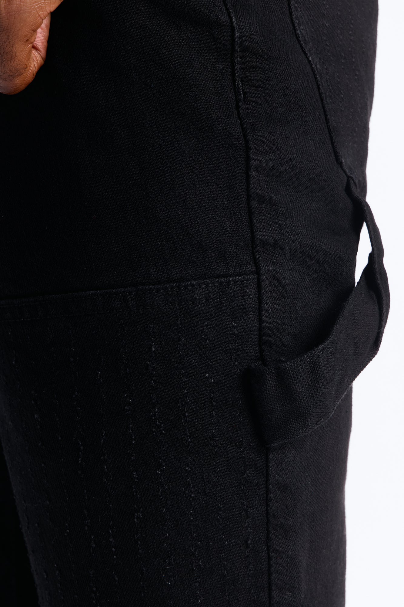 Stacked Skinny Flare Textured Carpenter Jean - Black Wash