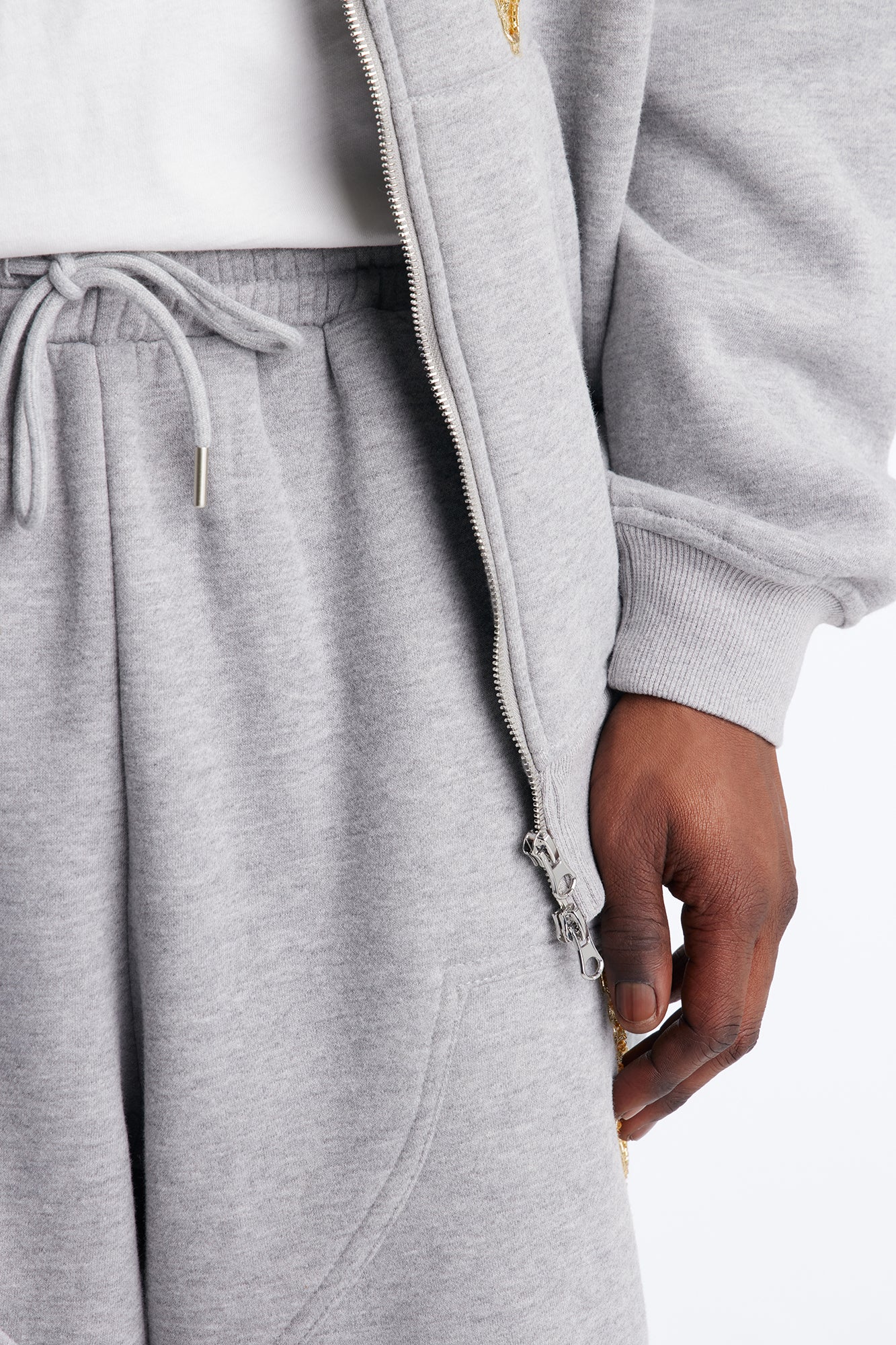 Baggy Rogue Sequin Applique Sweatshort - Grey