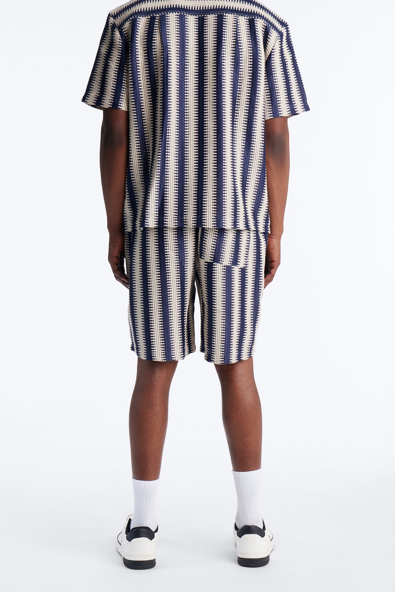 Summit Striped Relaxed Shorts - Navy