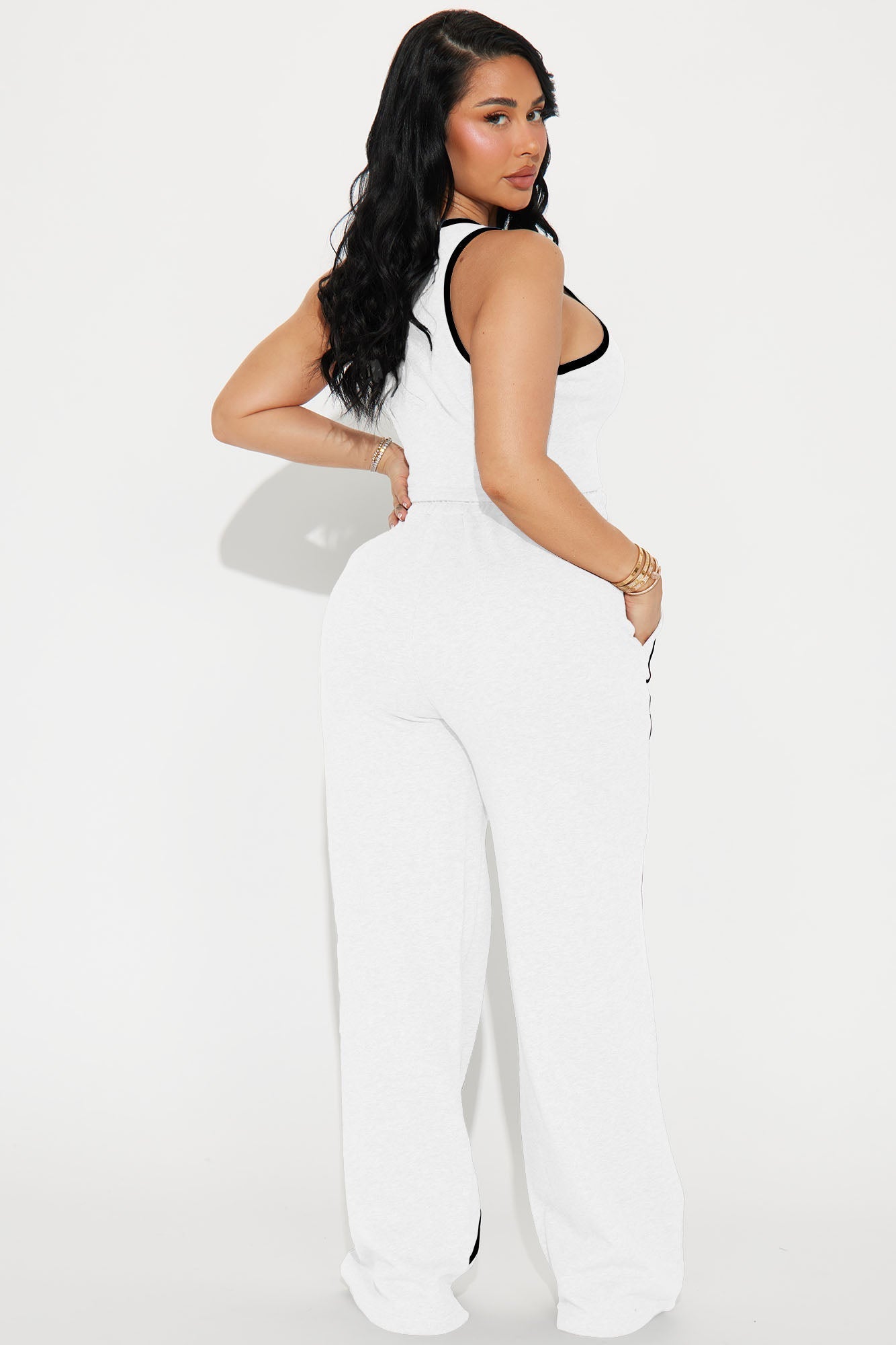 Varsity Babe Pant Set - White