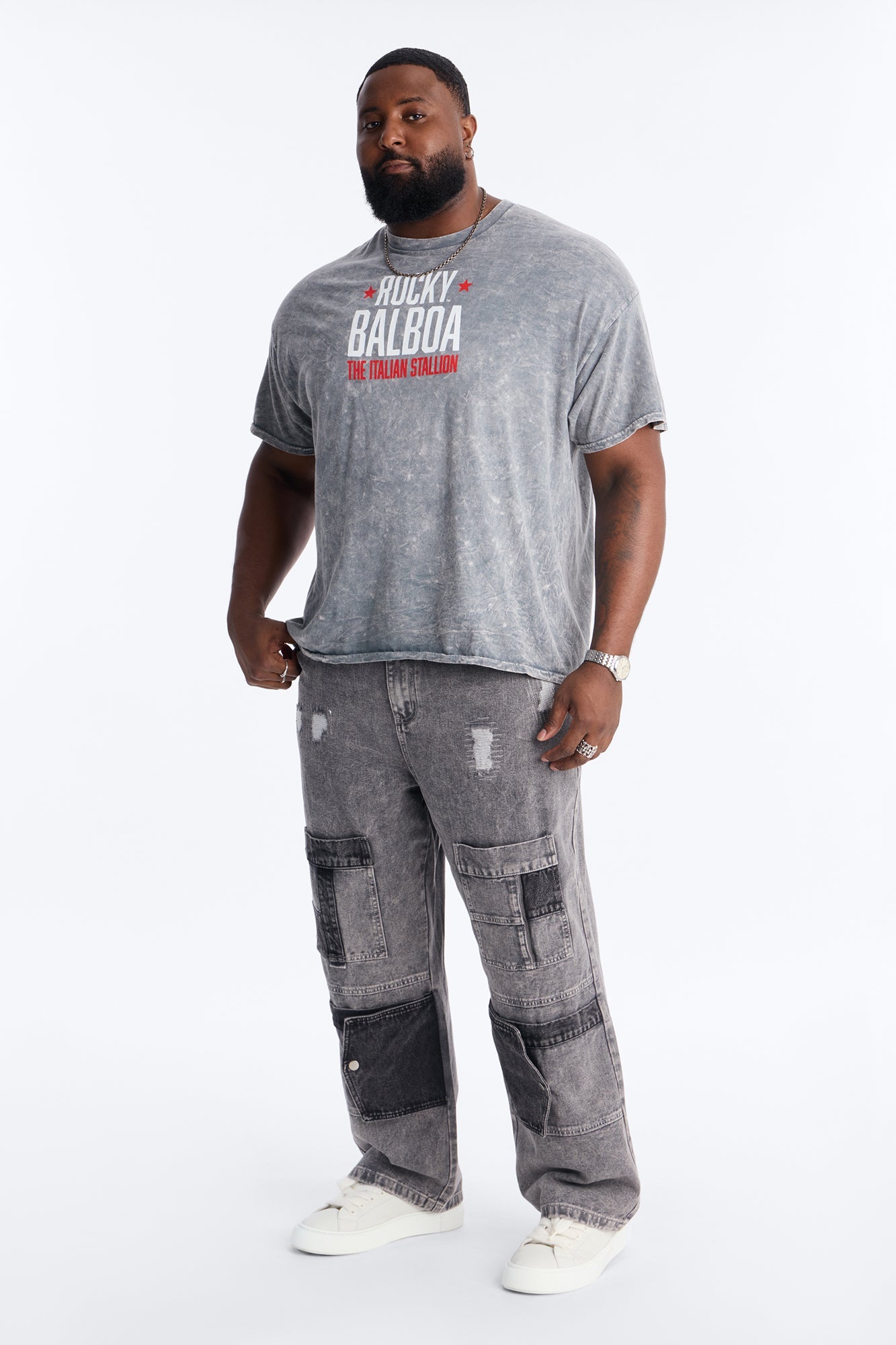 Rocky Balboa 1982 Short Sleeve Tee - Grey Mineral Wash