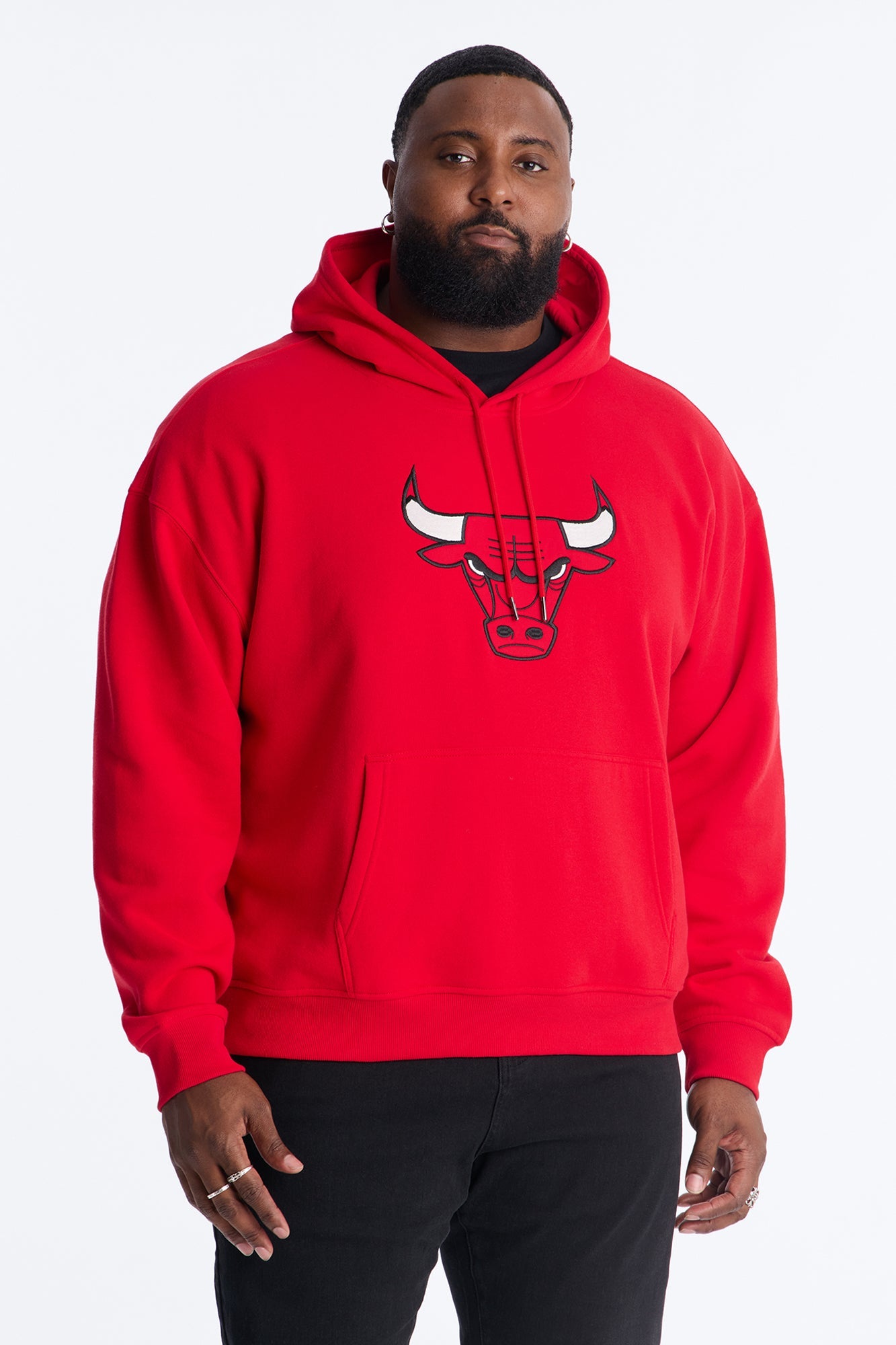 Bulls Old English Embroidery Hoodie - Red