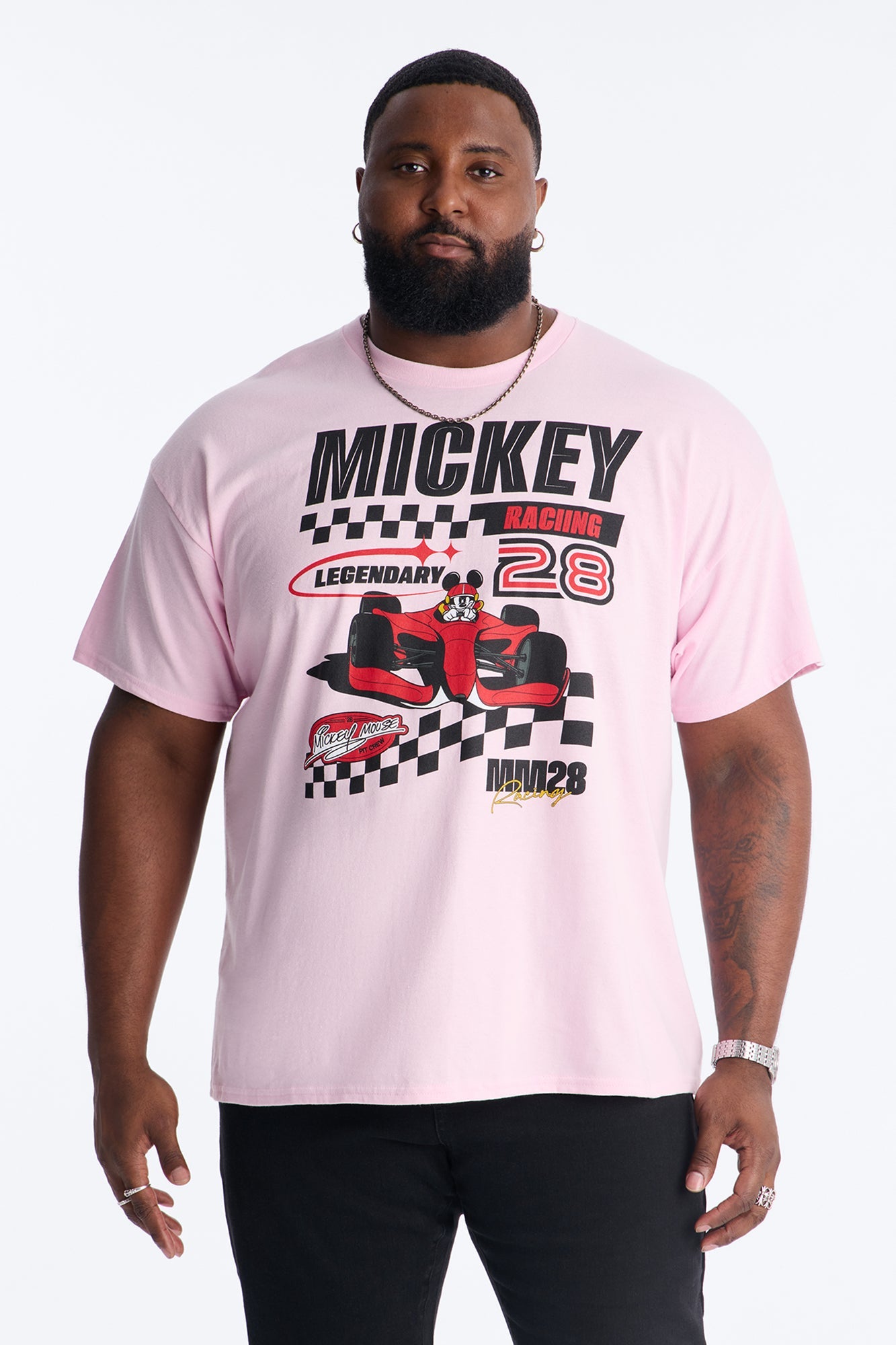 Disney Mickey Racing Short Sleeve Tee - Pink