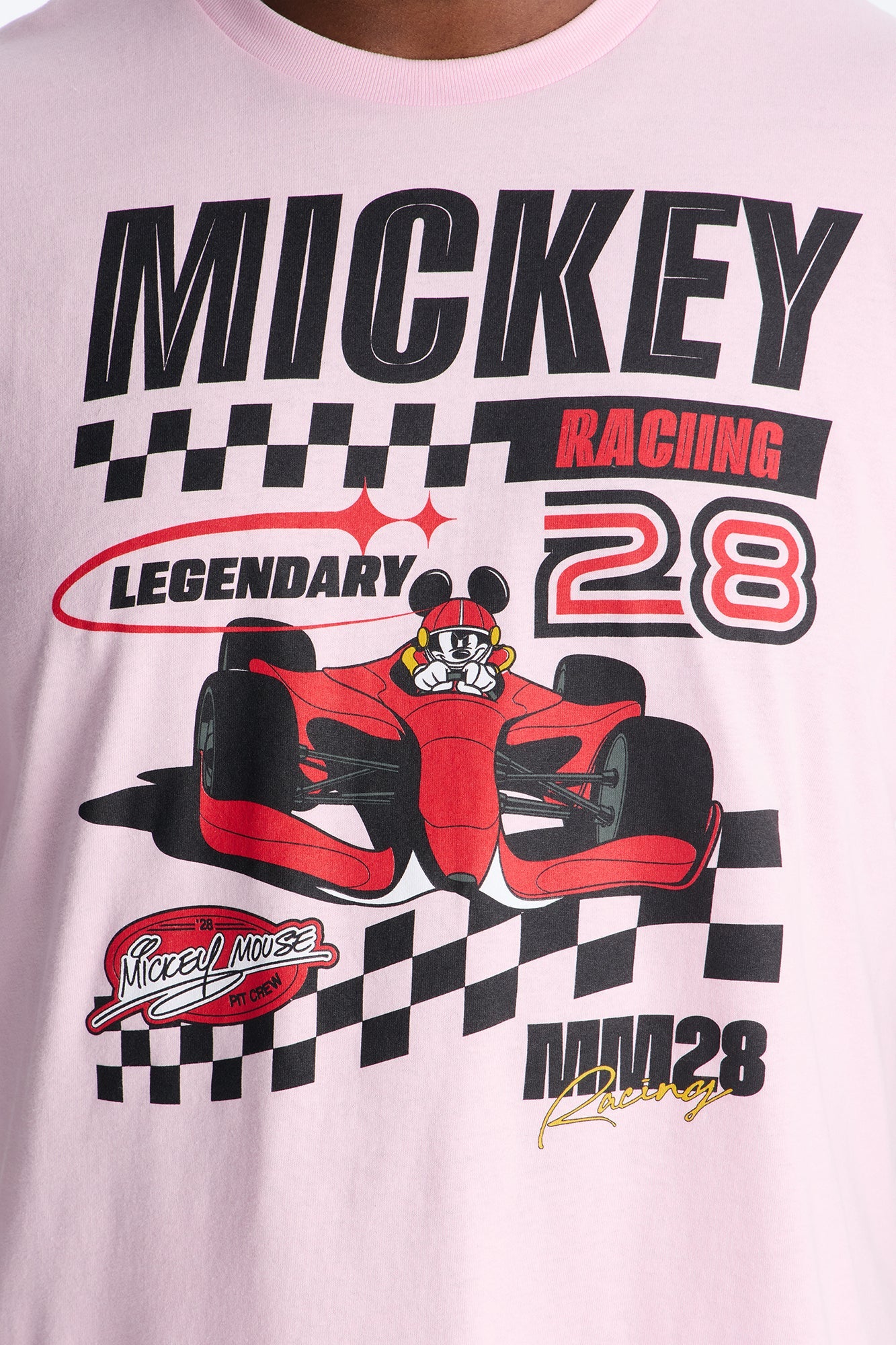 Disney Mickey Racing Short Sleeve Tee - Pink
