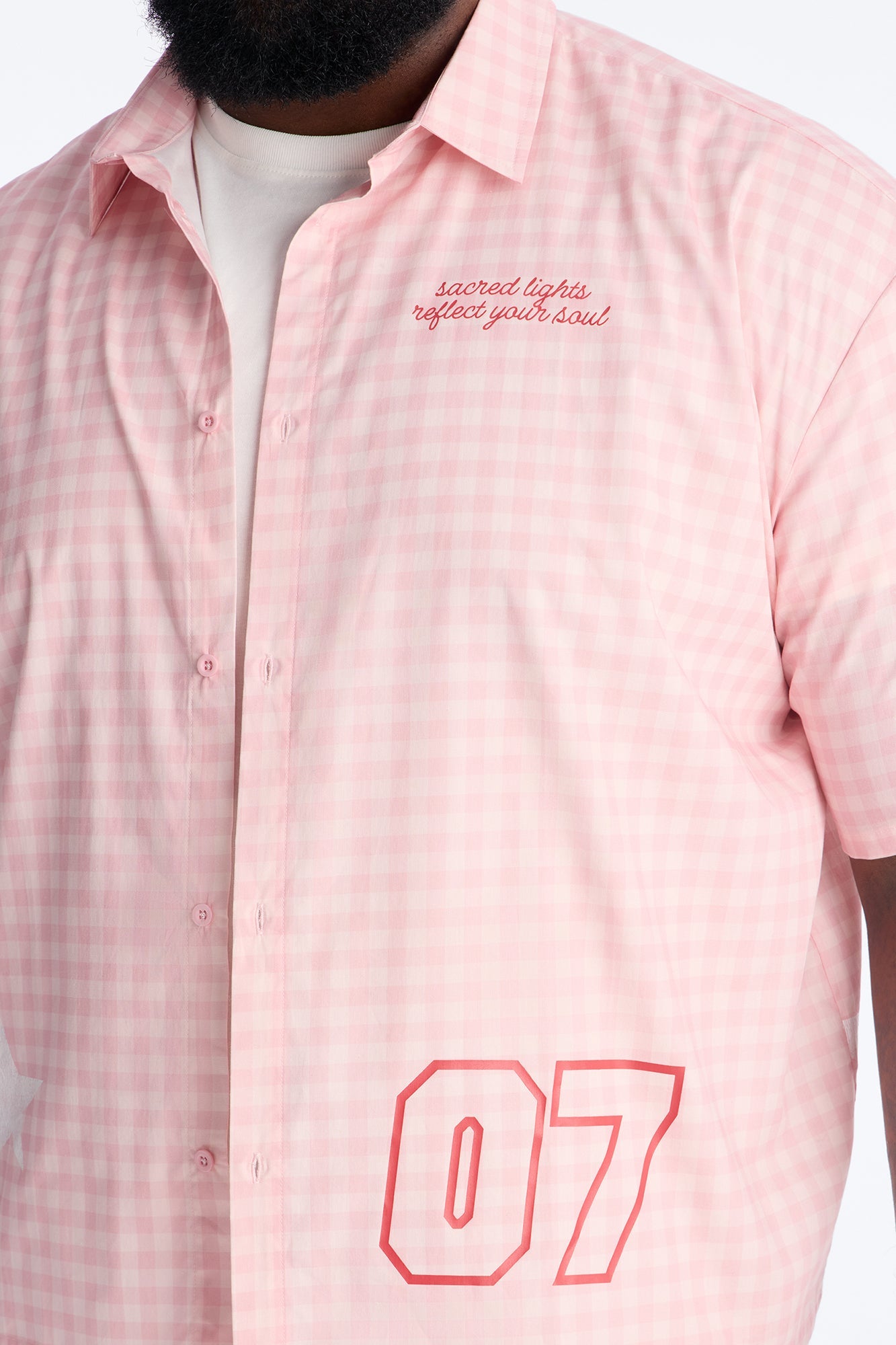 Sacred Star Reflection 07 Button Up Shirt - Pink