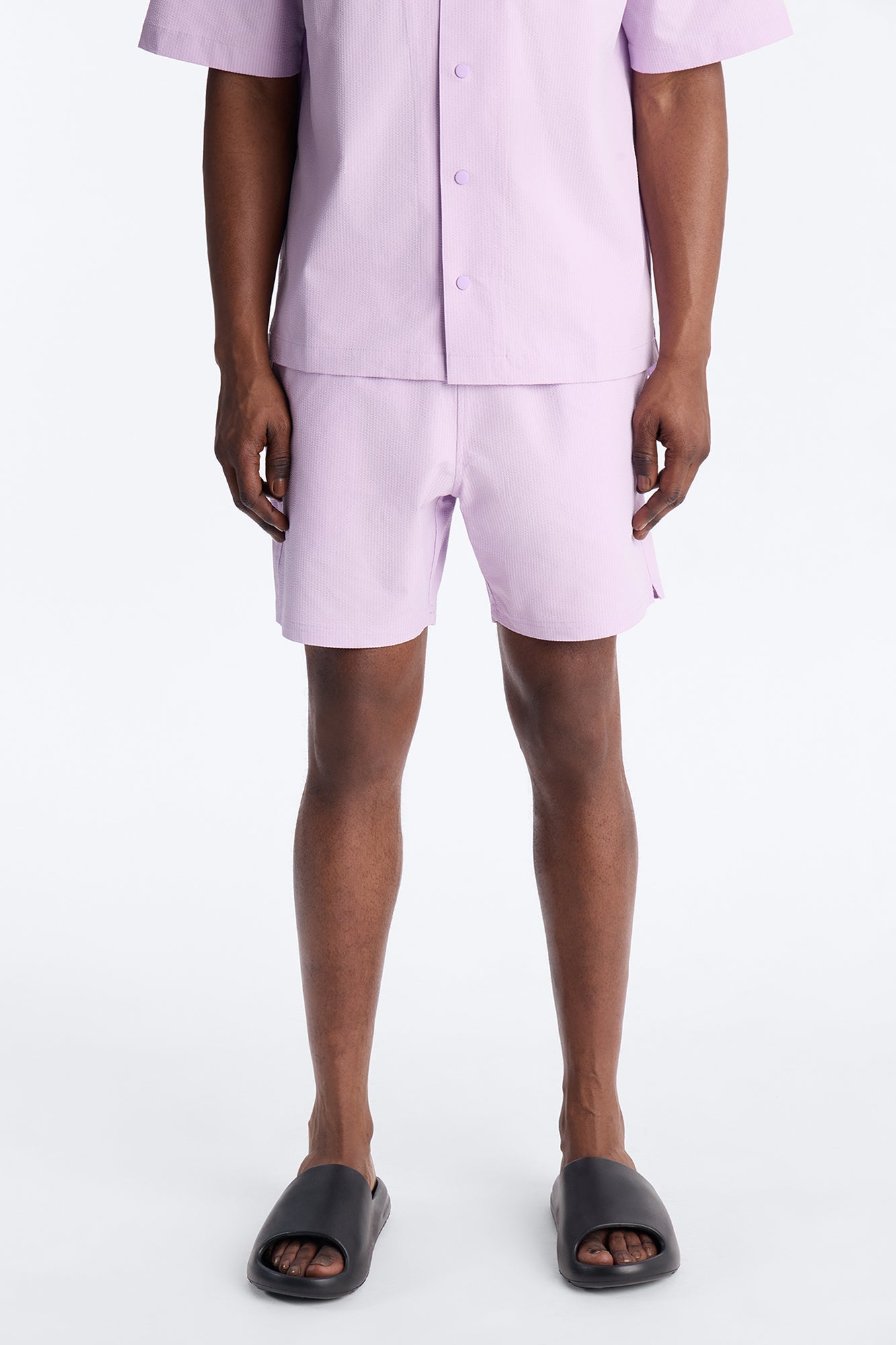 Seersucker Swim Trunk 6″ - Lavender