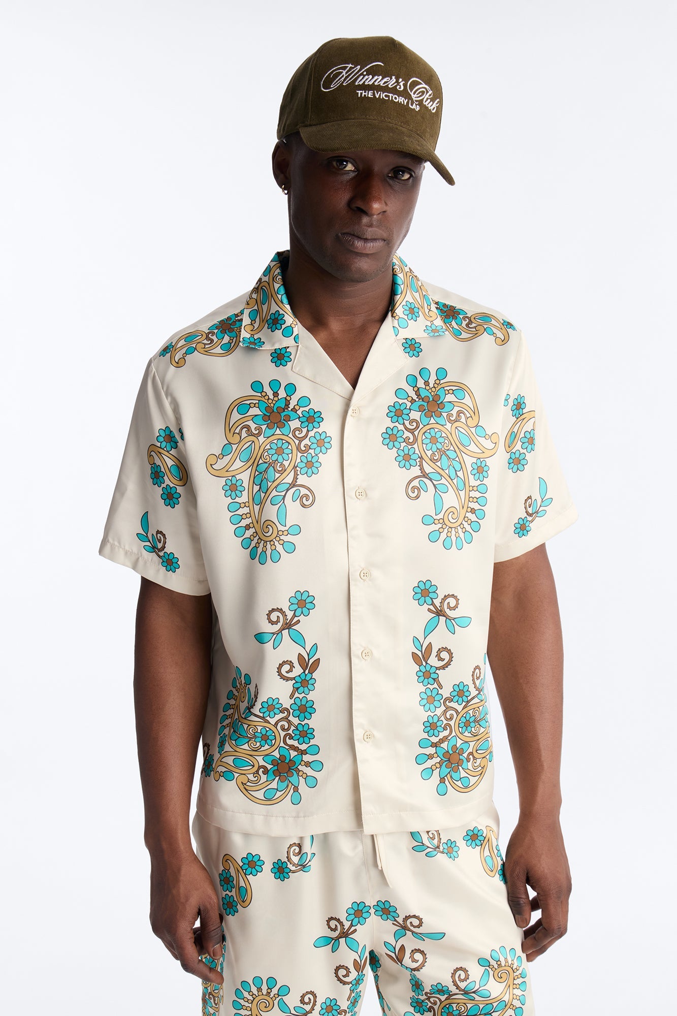 Santorini Cuban Collar Button Up Shirt - Natural