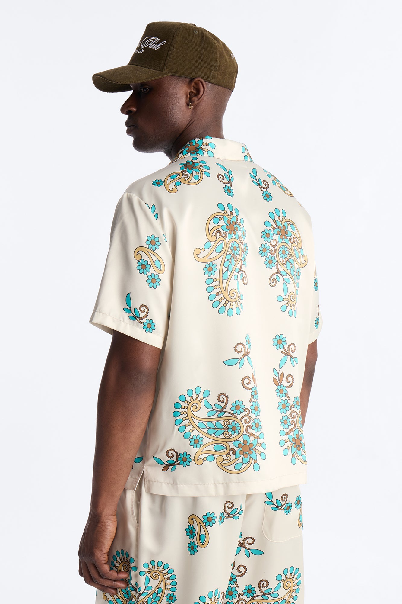 Santorini Cuban Collar Button Up Shirt - Natural