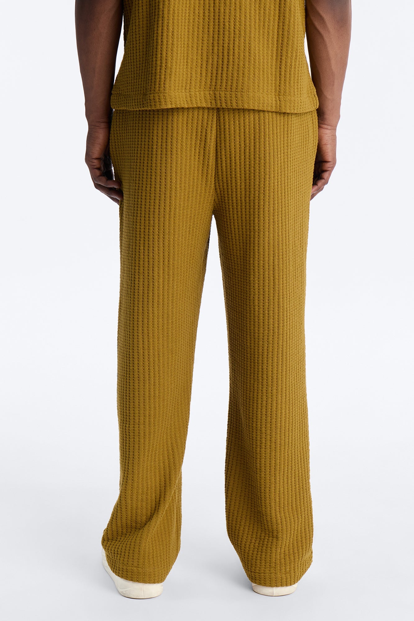 Baggy London Fog Textured Pant - Mustard